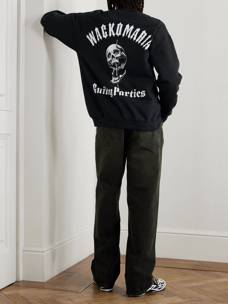 WACKO MARIA + 56 Tattoo Studio Printed Cotton-Jersey Sweatshirt Black outlook