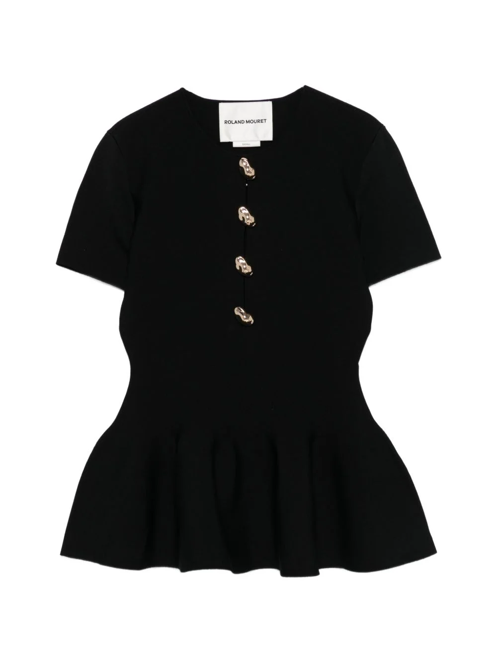 button detail peplum top - 1