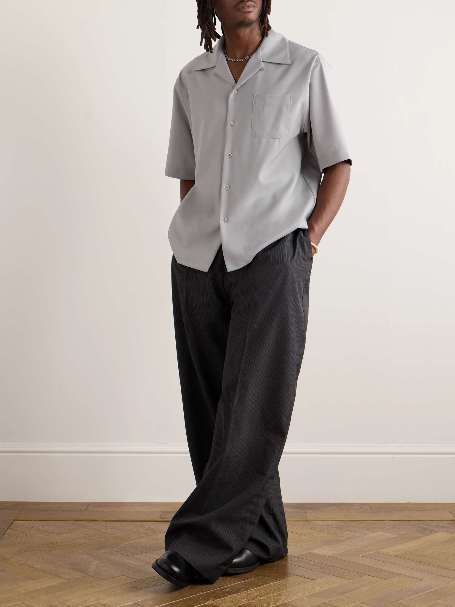 Convertible-Collar Wool Shirt - 2