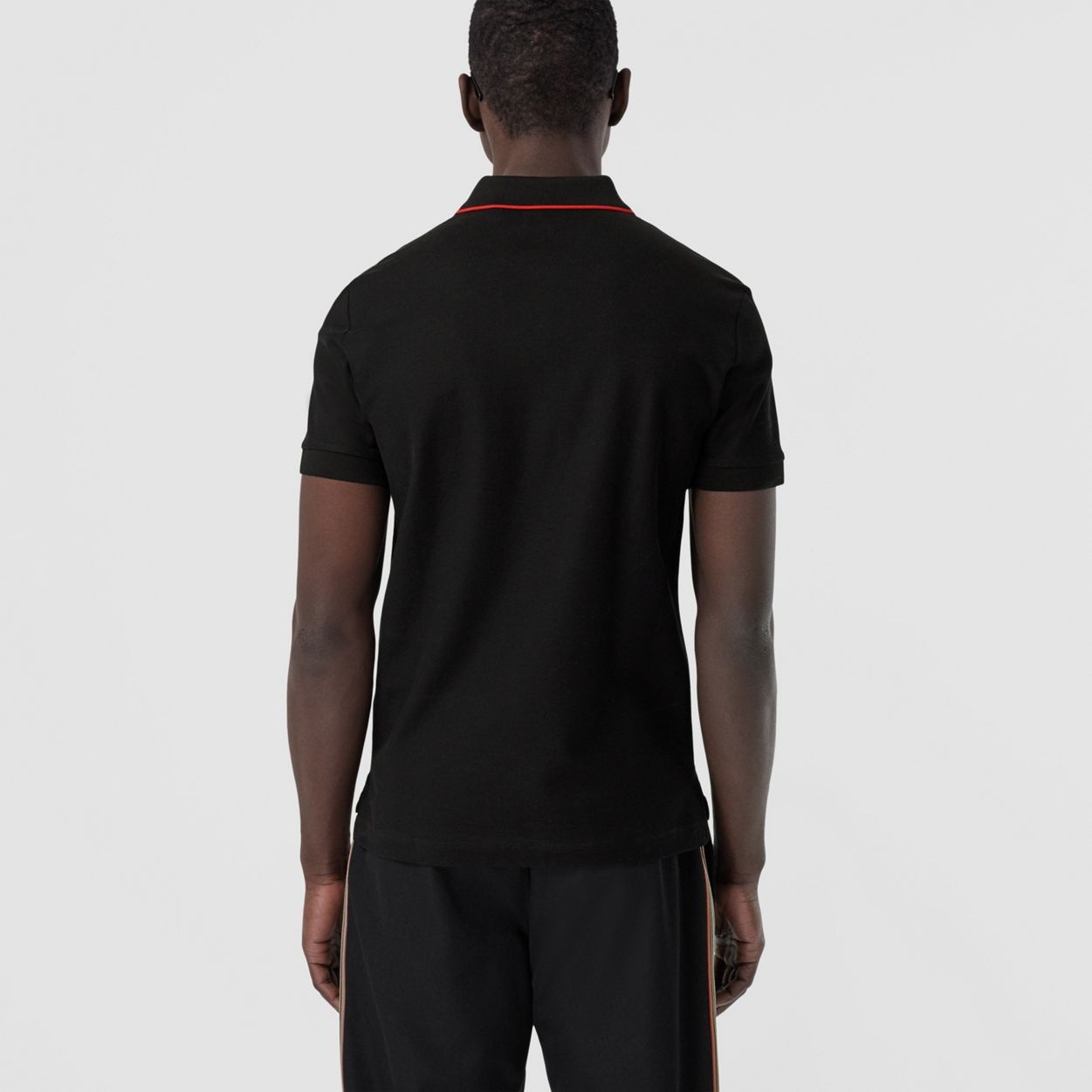 Icon Stripe Placket Cotton Piqué Polo Shirt - 4