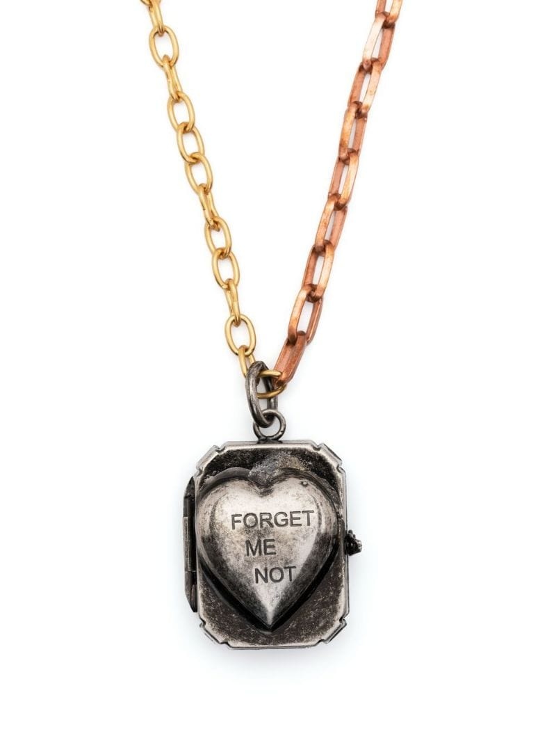 heart-pendant chain-link necklace - 1
