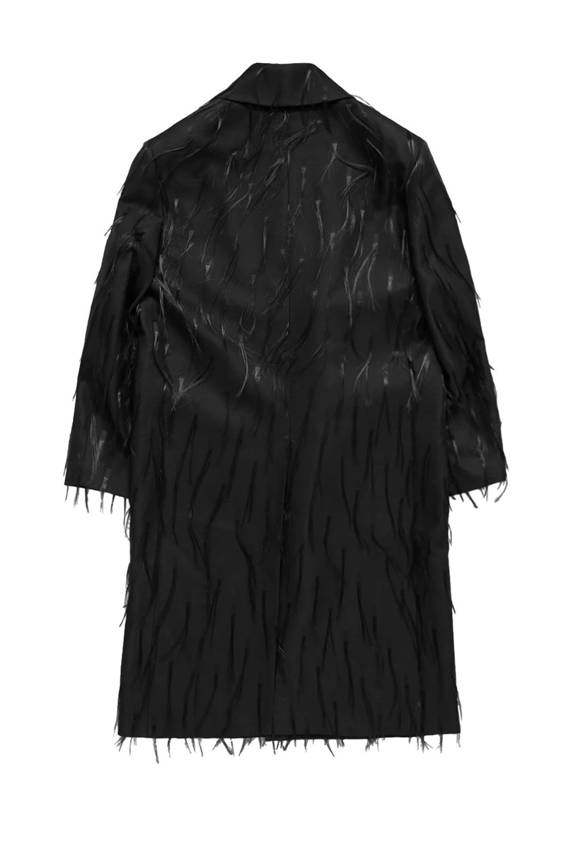 Jil Sander Jil Sander Spaced Out Nylon Fur Coat Black outlook