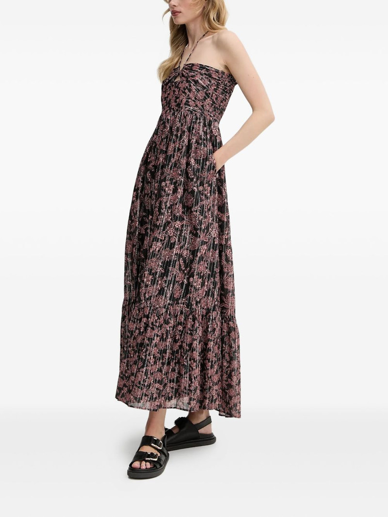 BOSS halterneck floral-print maxi dress outlook
