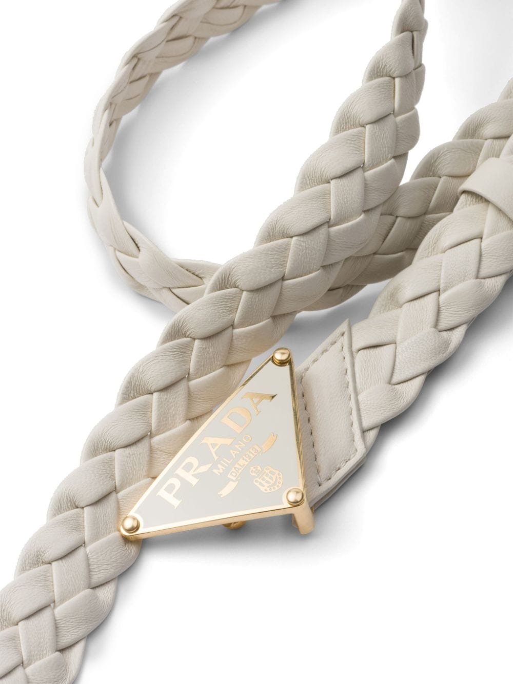 triangle-logo braided belt - 2