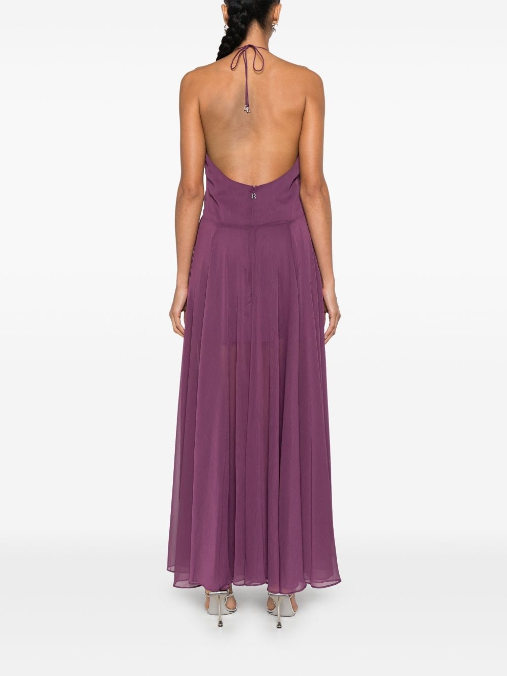 chiffon halterneck dress - 4
