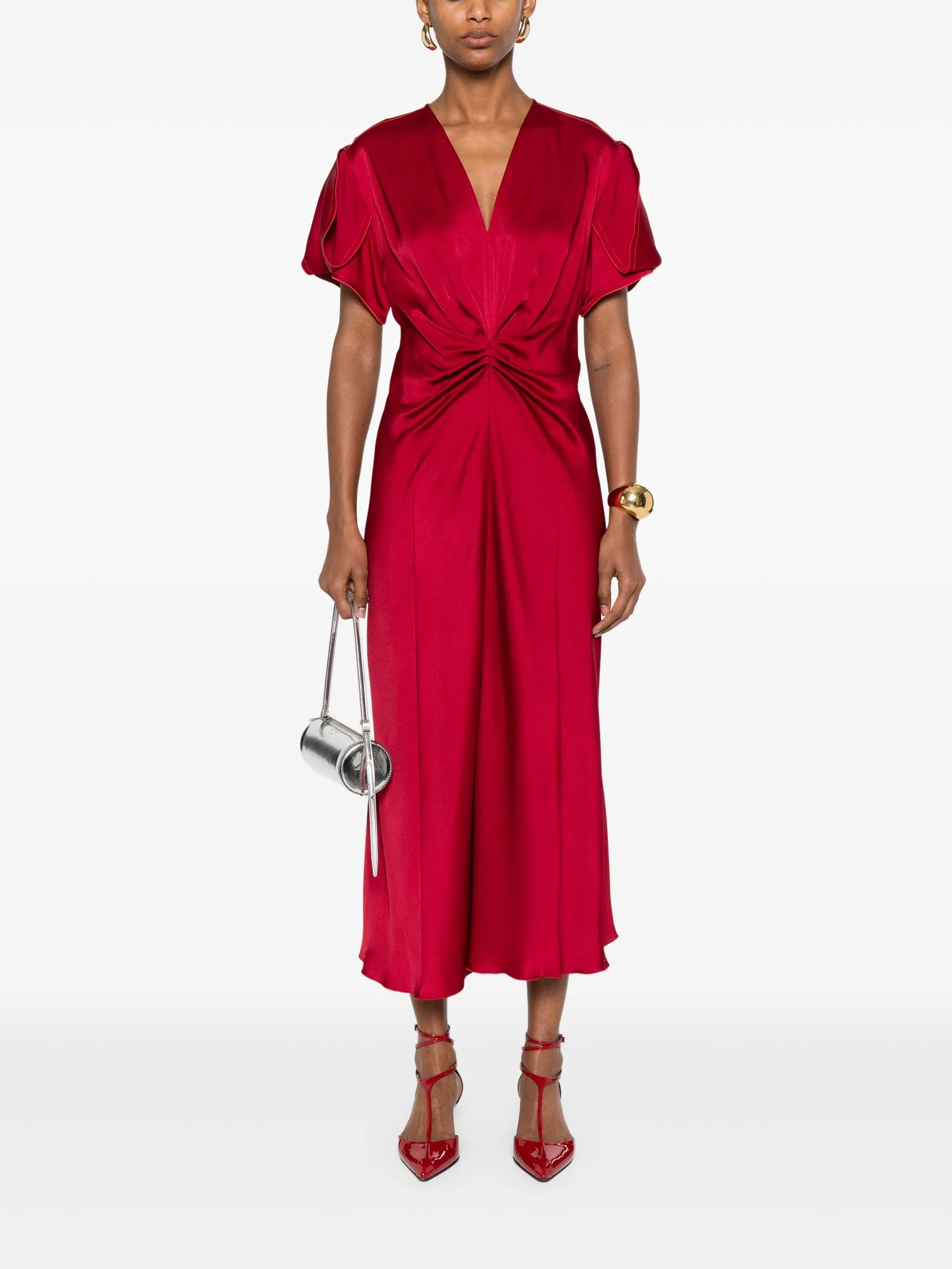 Gathered-detail Midi Dress - 5