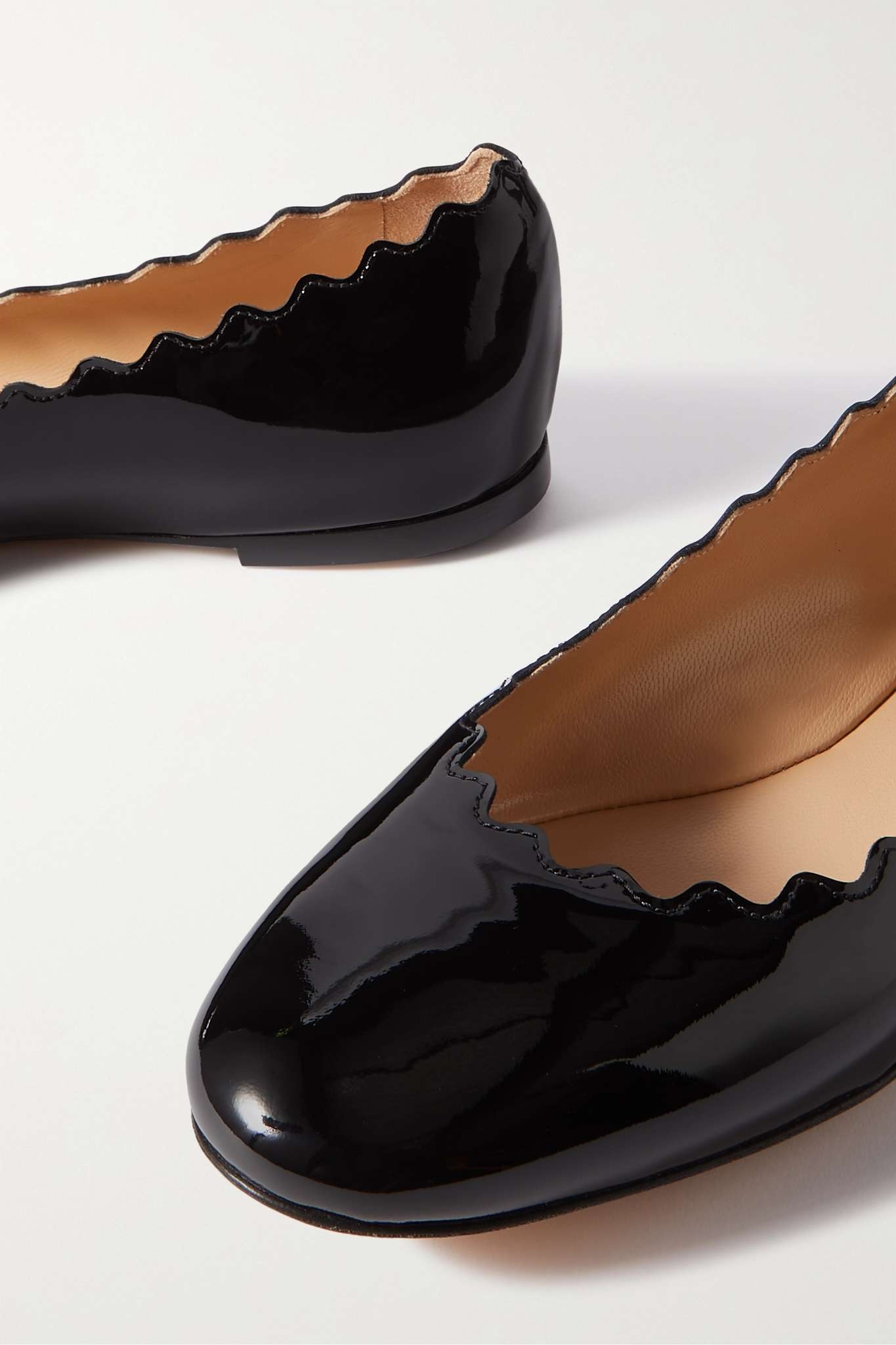 Lauren scalloped patent-leather ballet flats - 4