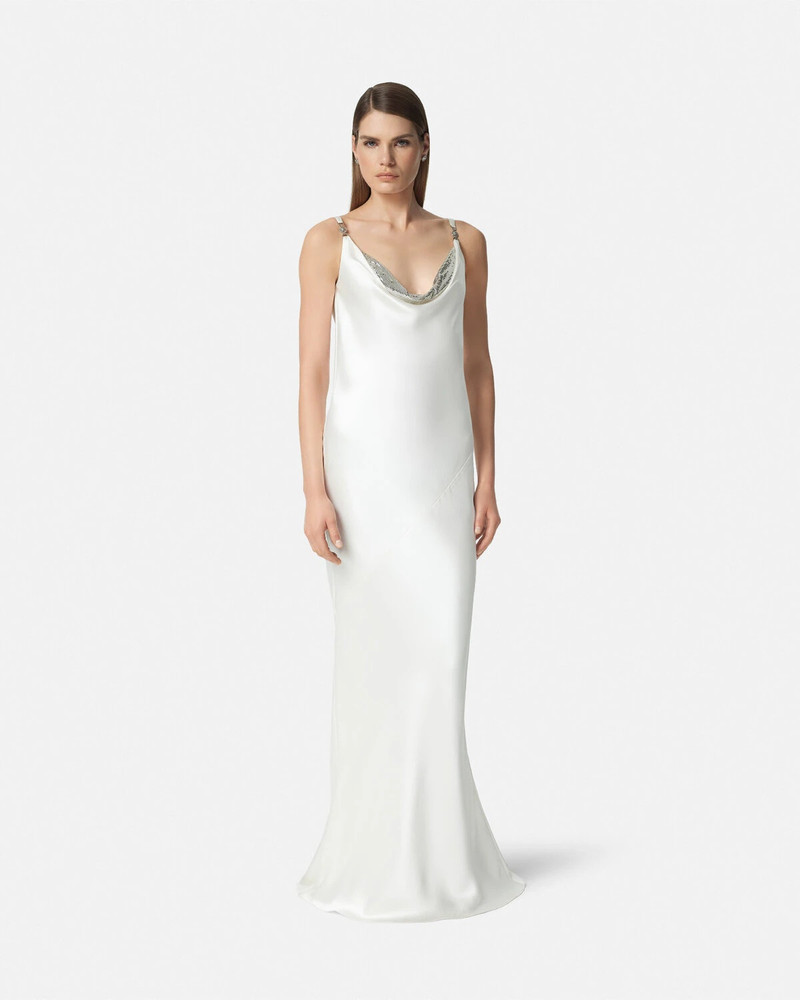 Metal Mesh Slip Satin Gown 4