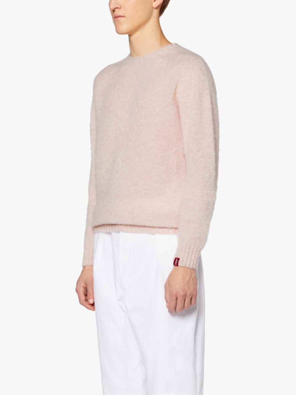 HUTCHINS PASTEL PINK WOOL CREWNECK SWEATER - 3