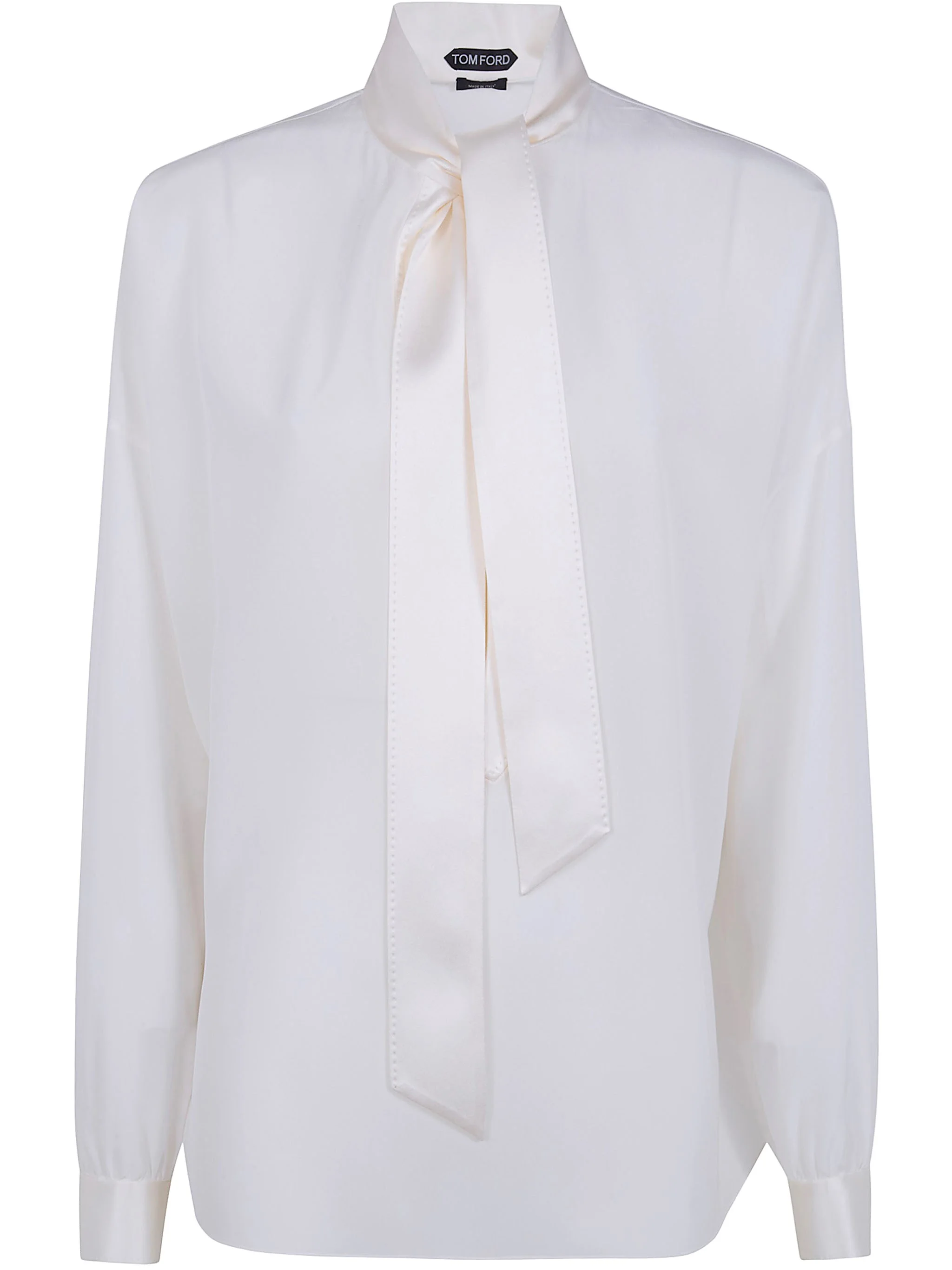 Silk Crepe De Chine Lavalliere Tunic Top - 1