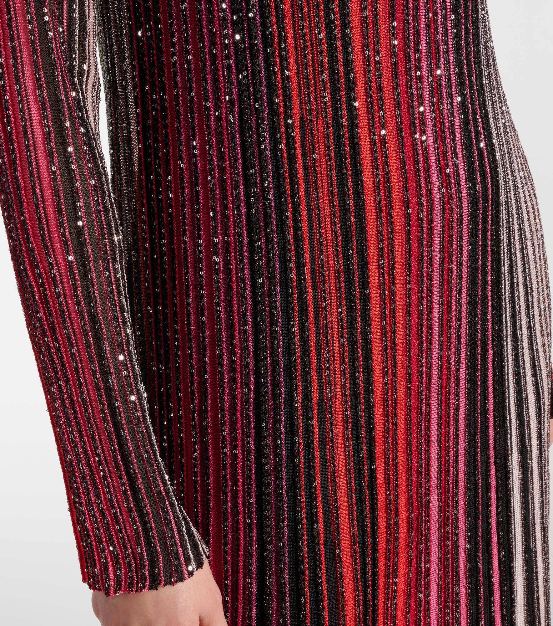 Striped plissé lamé maxi dress - 5