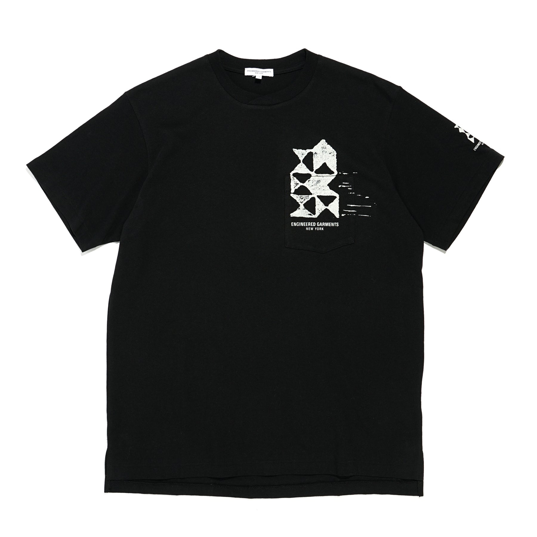 PRINTED CROSS CREW NECK T-SHIRT / BLK GIRAFFE - 1