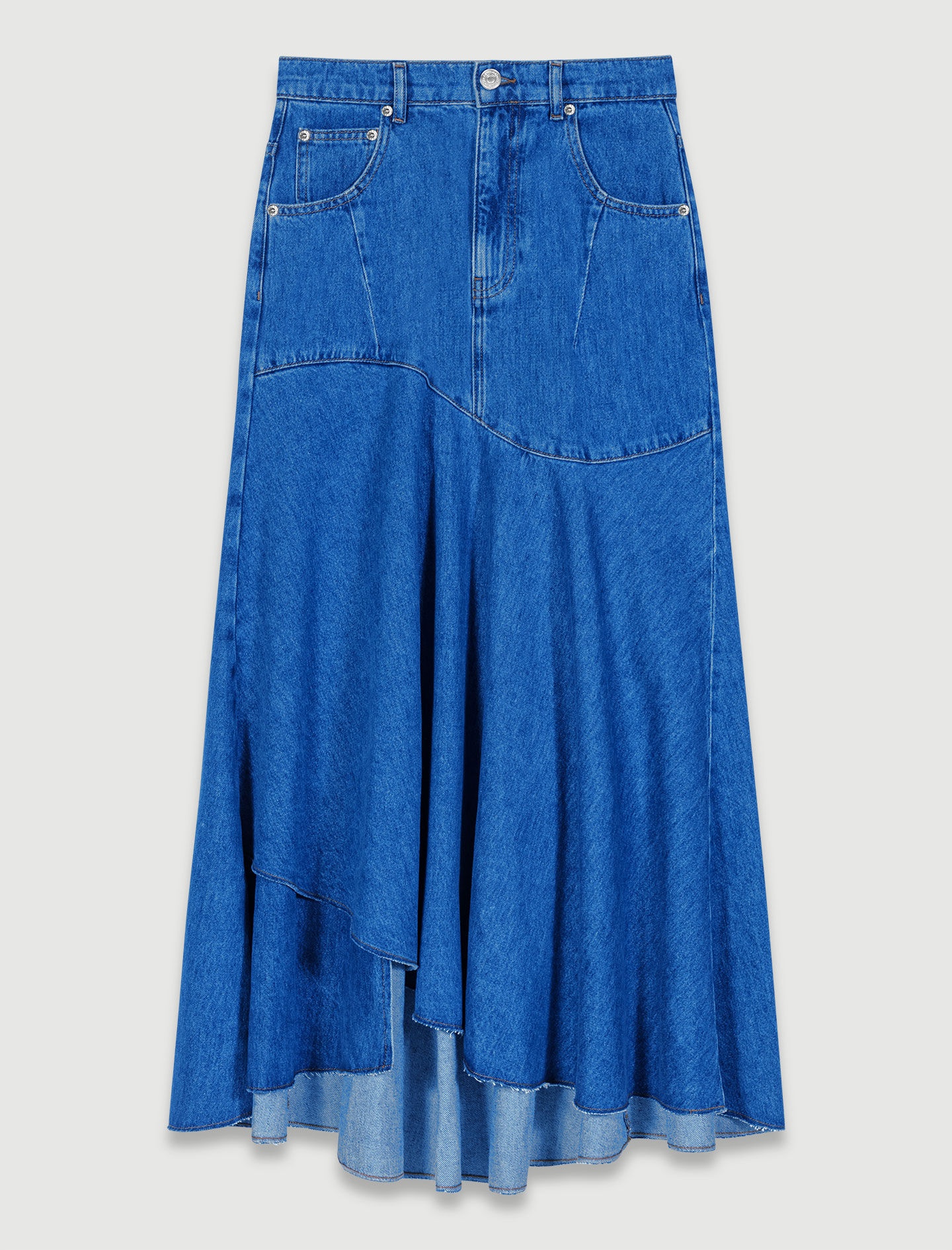 Asymmetrical denim skirt - 1