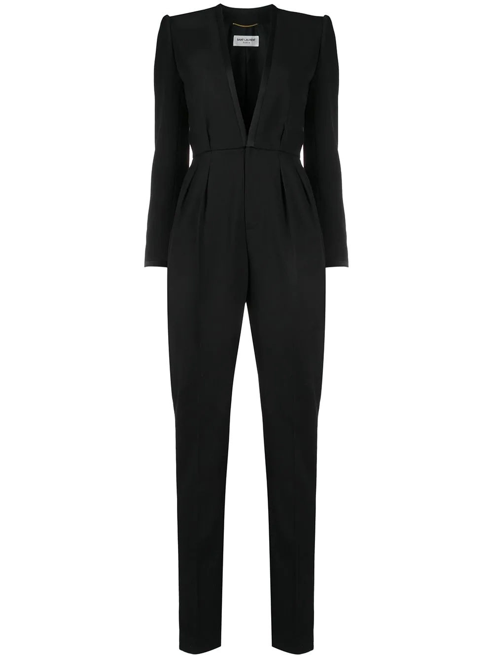 deep V-neck tailored jumpsuit - 1