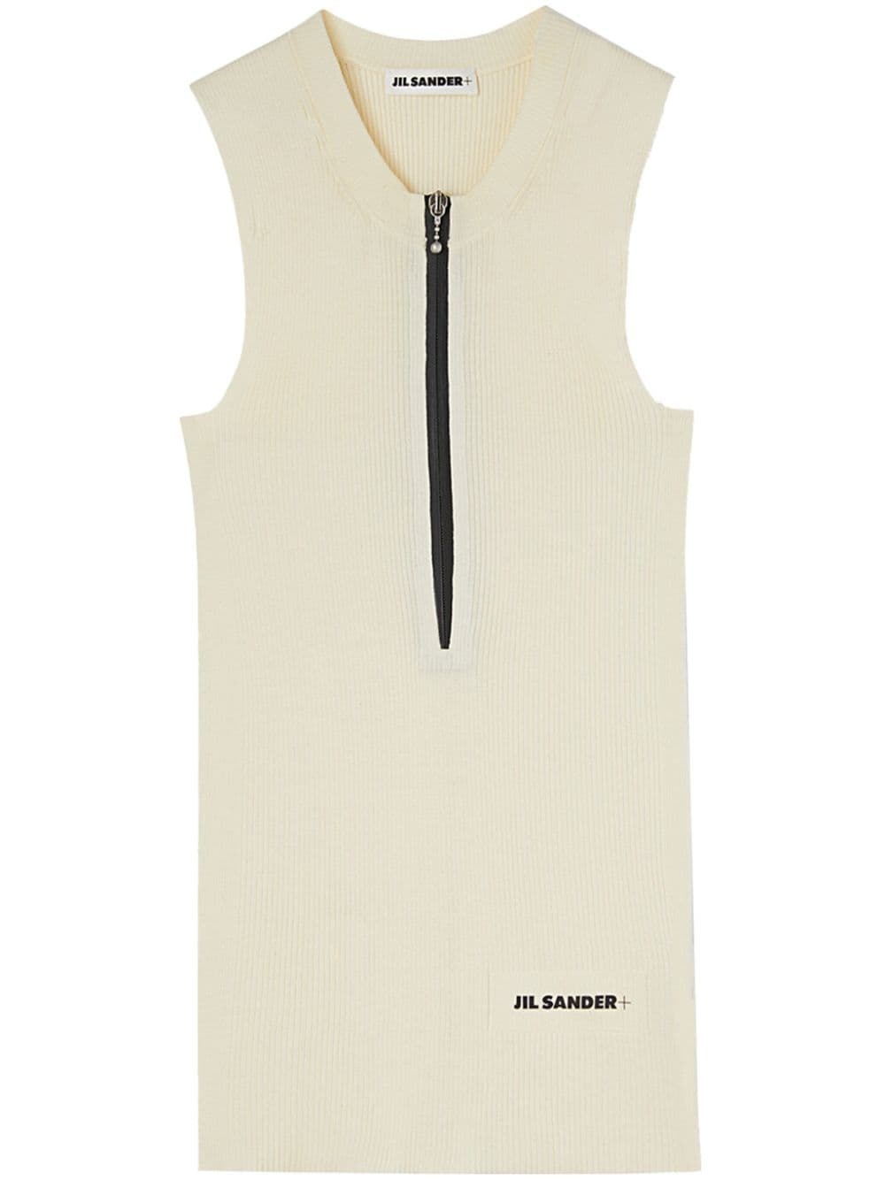 logo-print fine-ribbed tank top - 1