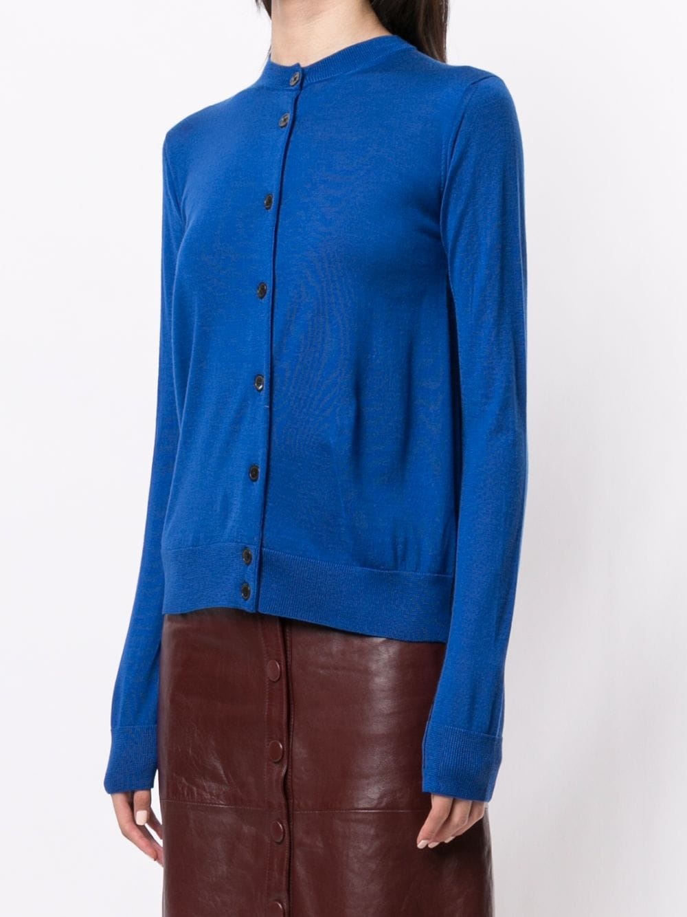 blue button-down cardigan - 3