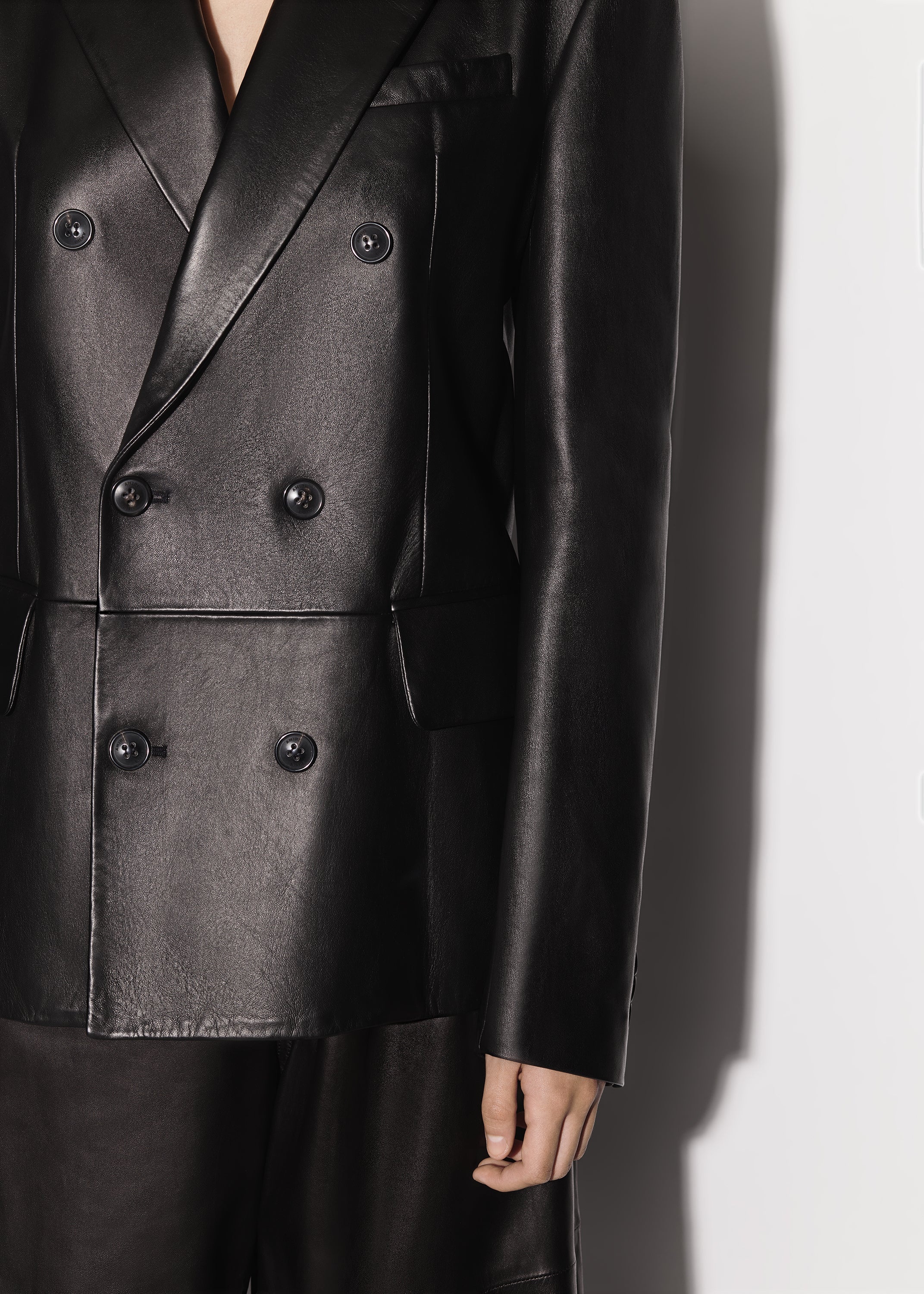 LEATHER OVERSIZED BLAZER - 7