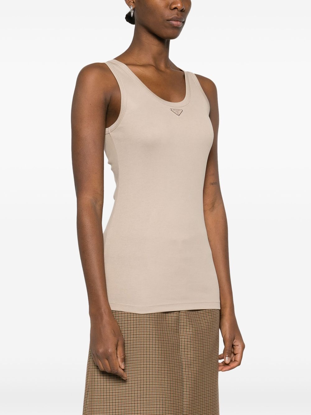 triangle-logo ribbed tank top - 3