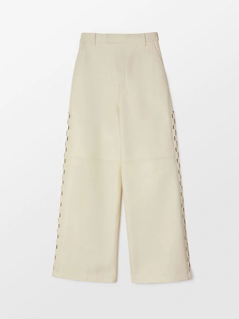 LACE UP LEATHER PANTS - 1