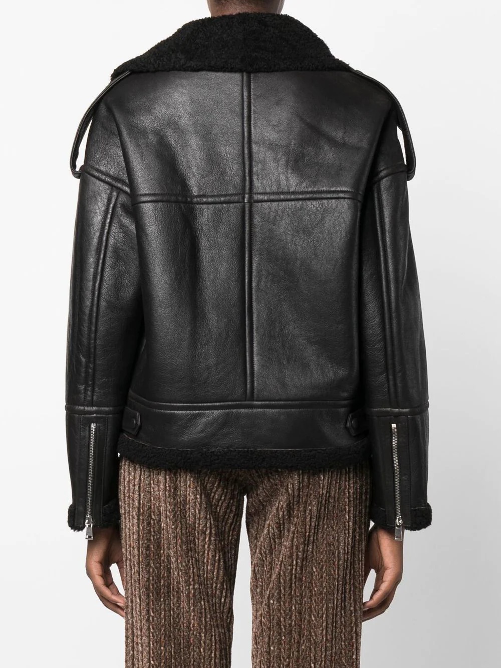 cracked-effect biker jacket - 4