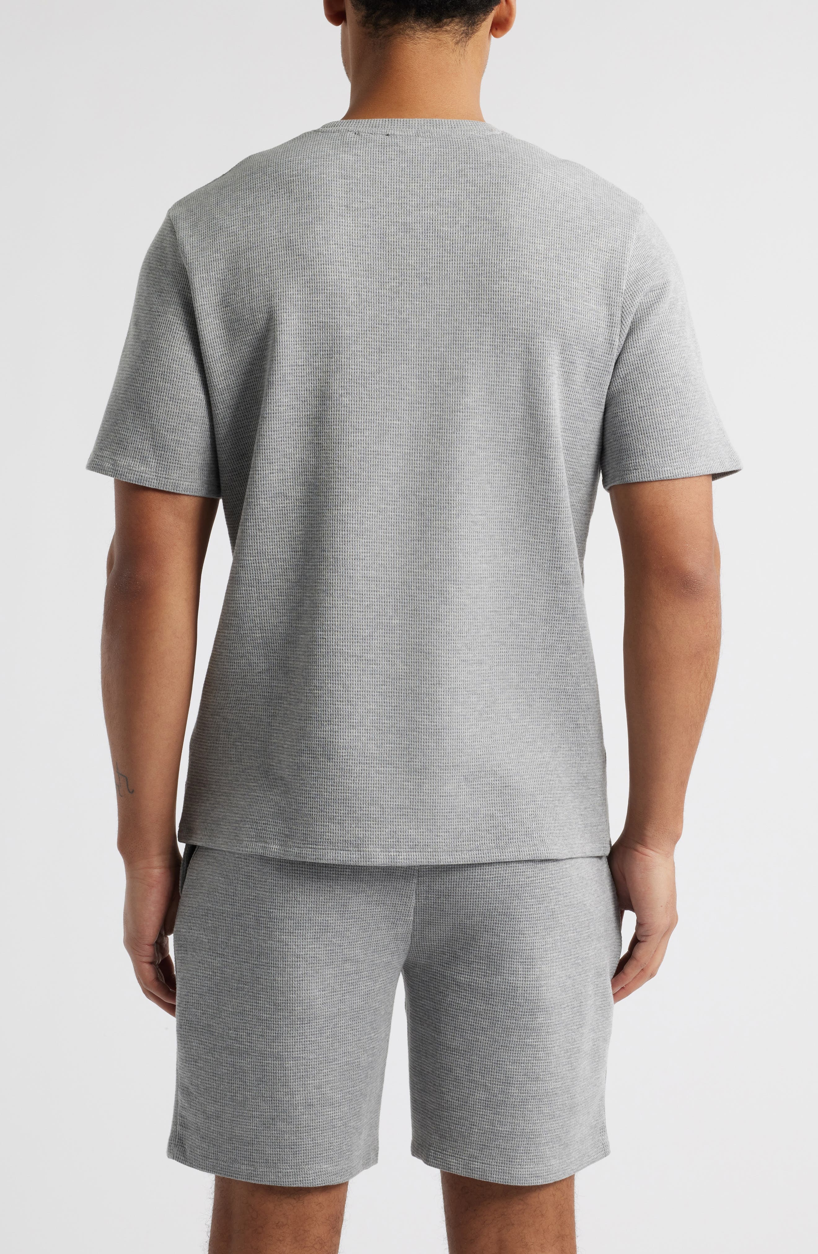 BOSS Waffle Knit Lounge T-Shirt in Medium Grey at Nordstrom - 2
