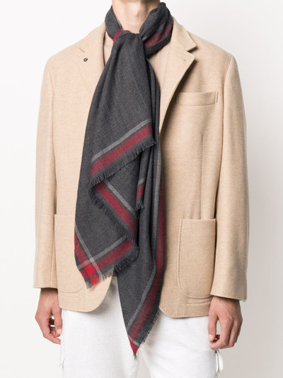 Brunello Cucinelli stripe trim scarf outlook