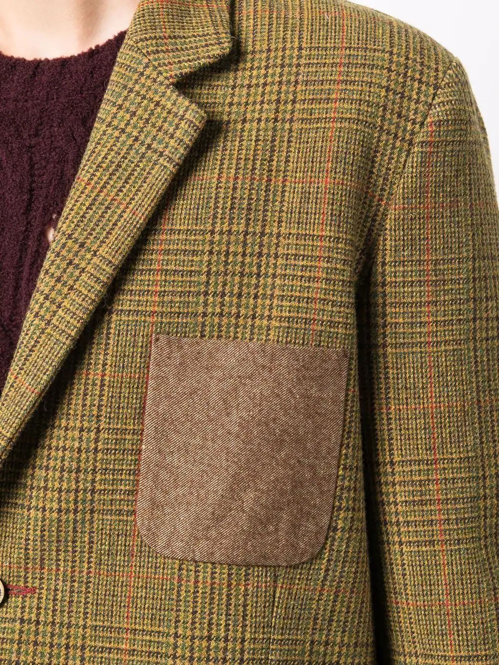 checked wool blazer - 5