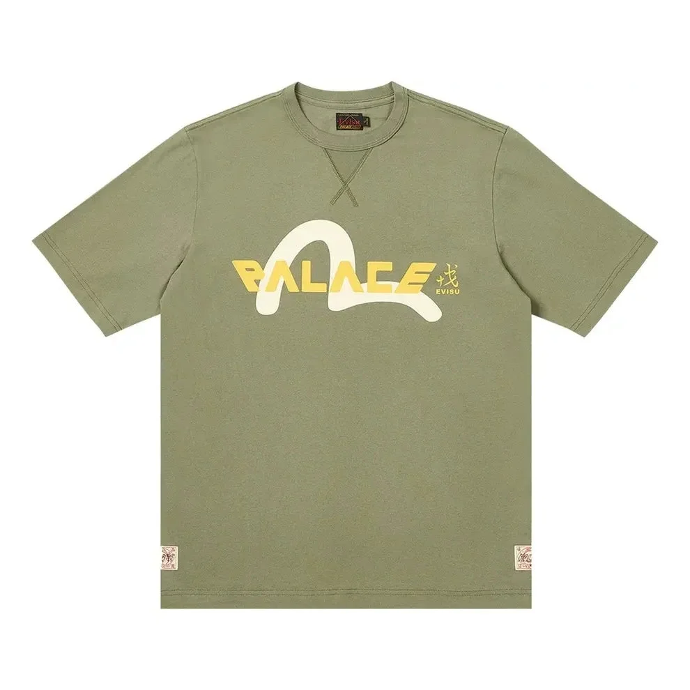 Palace x Evisu Logo T-shirt 'Olive' 2ESPAM4TS1153XXCTAGRX - 1