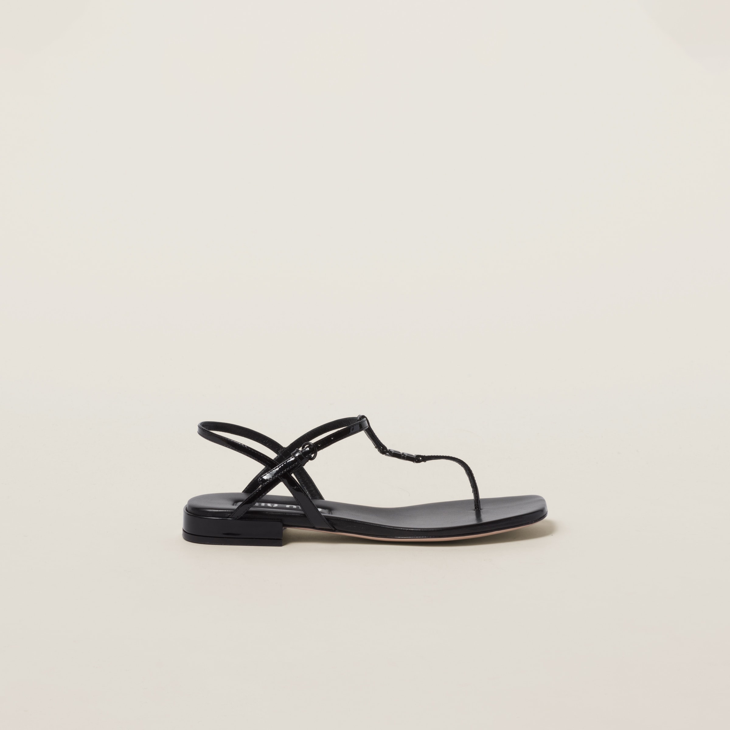 Patent thong sandals - 1