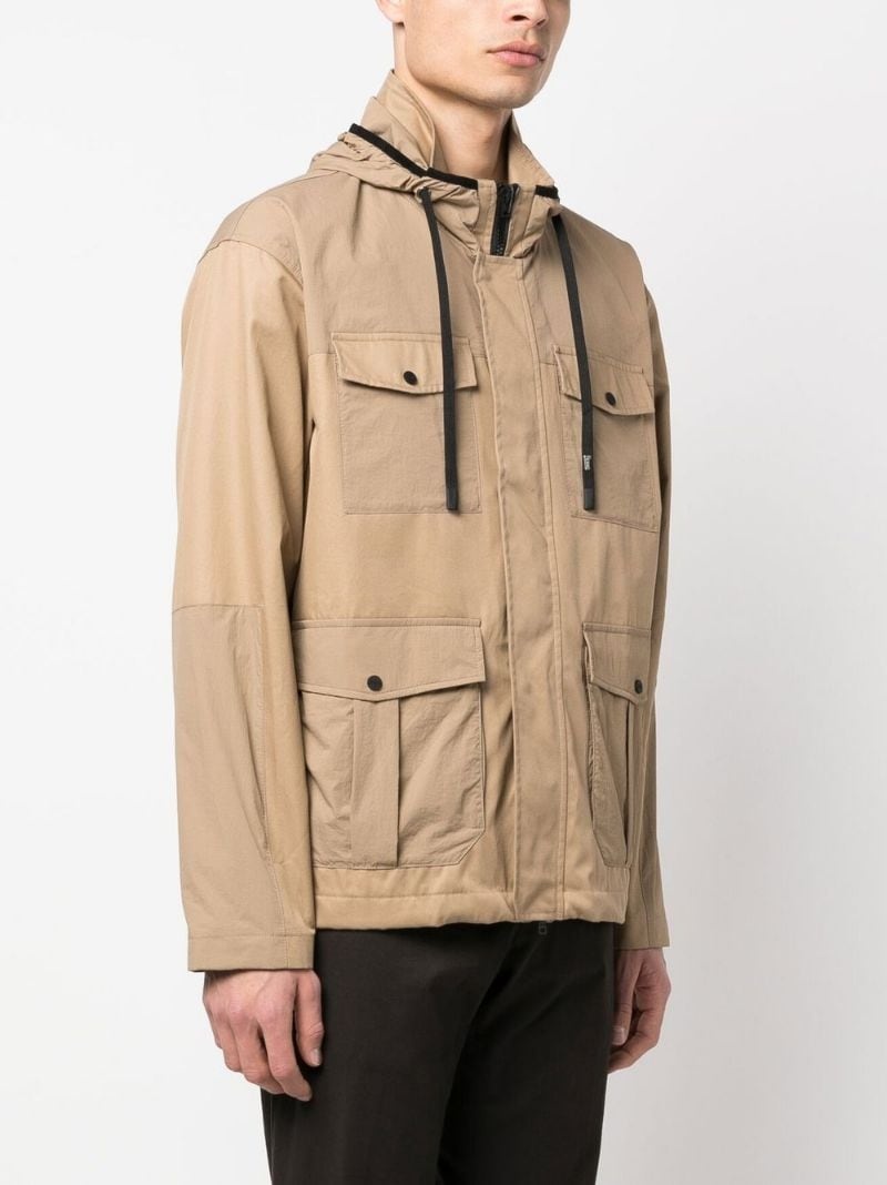 panelled hooded field jacket - 3