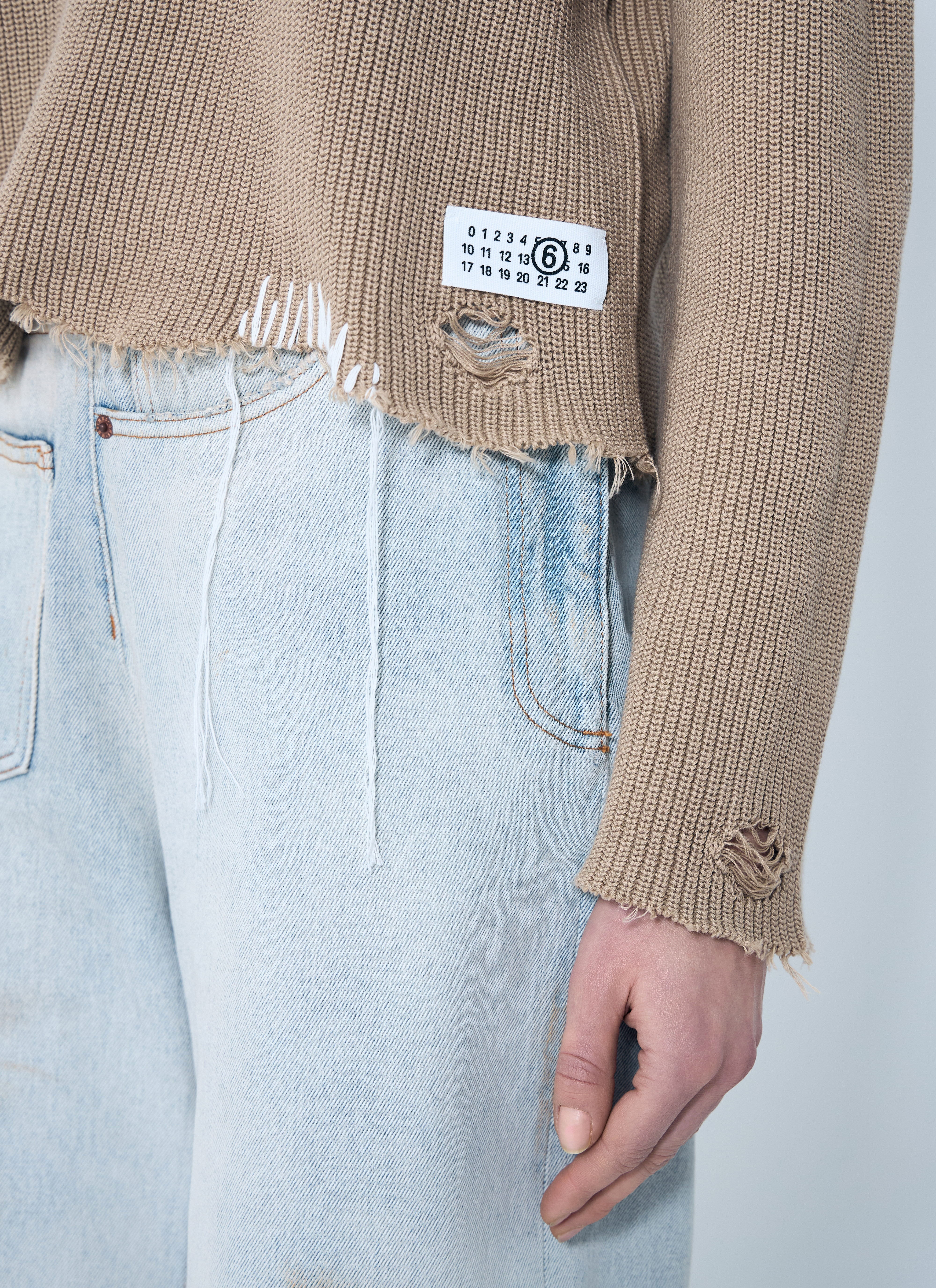 Distressed Knit Sweater - 5