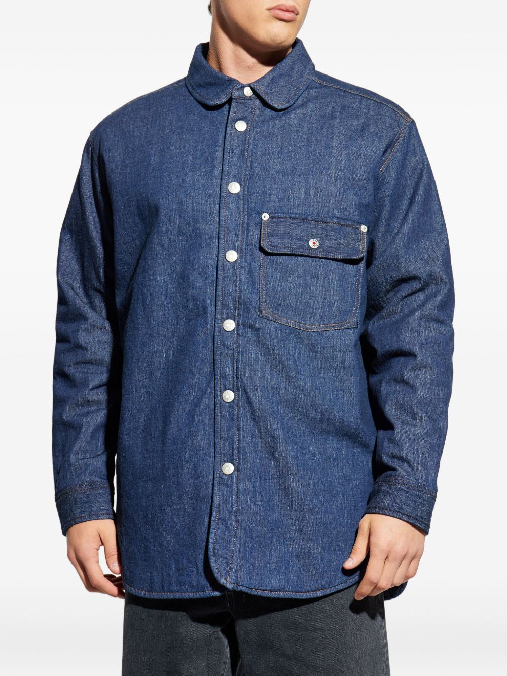 buttoned flap-pocket shirt - 3