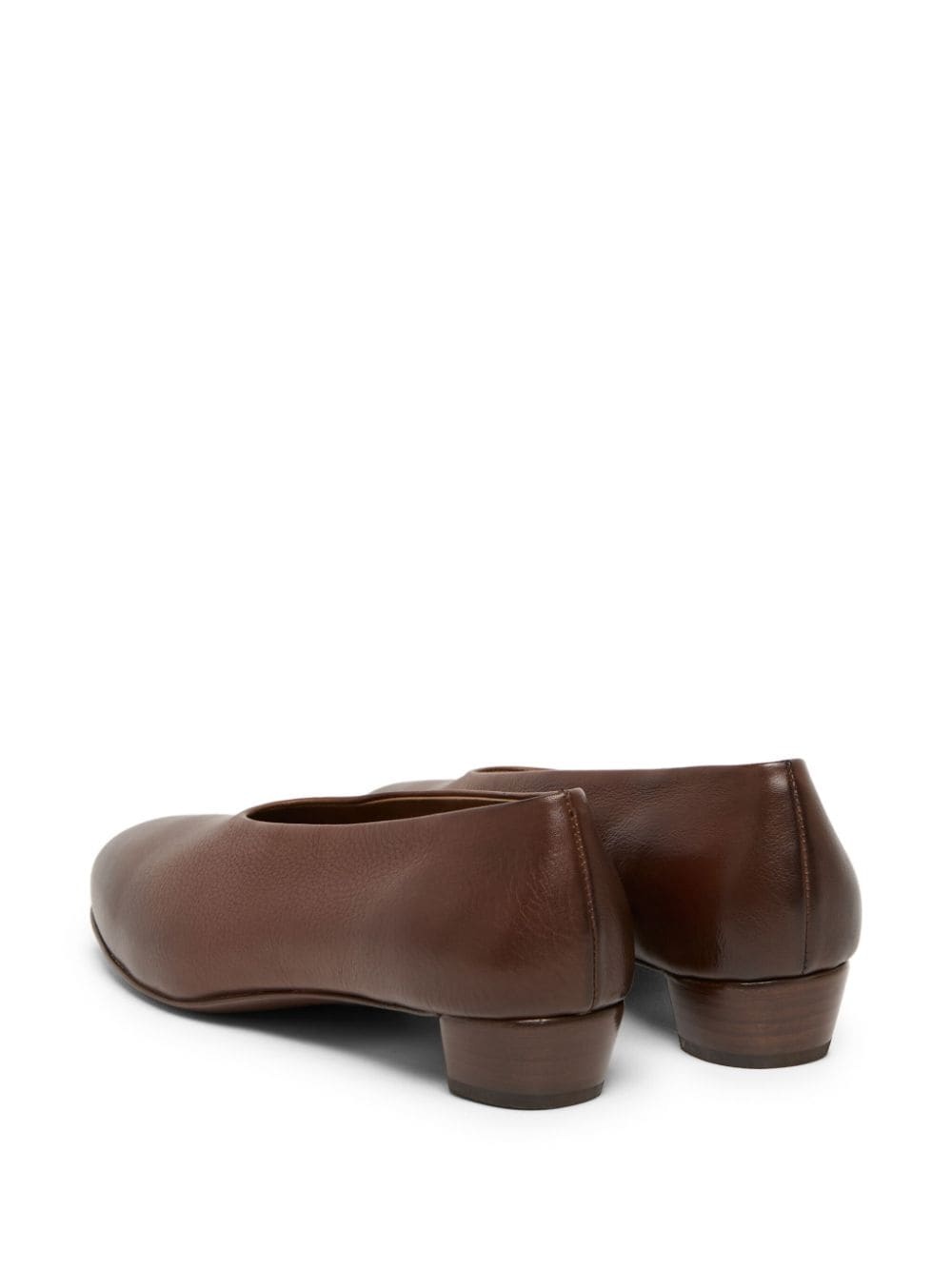 block-heel leather pumps - 3