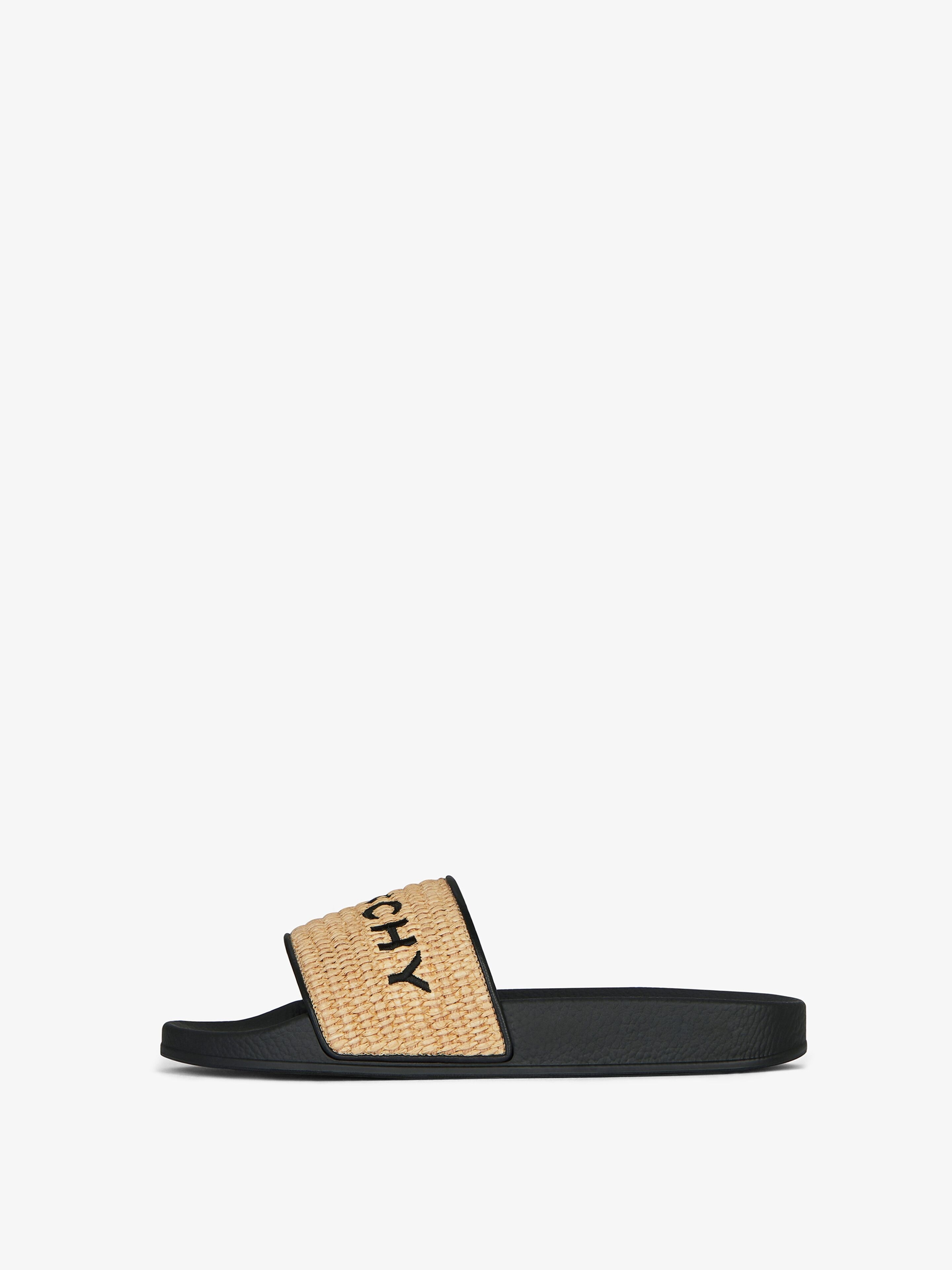 SLIDE FLAT SANDALS IN RAFFIA - 3