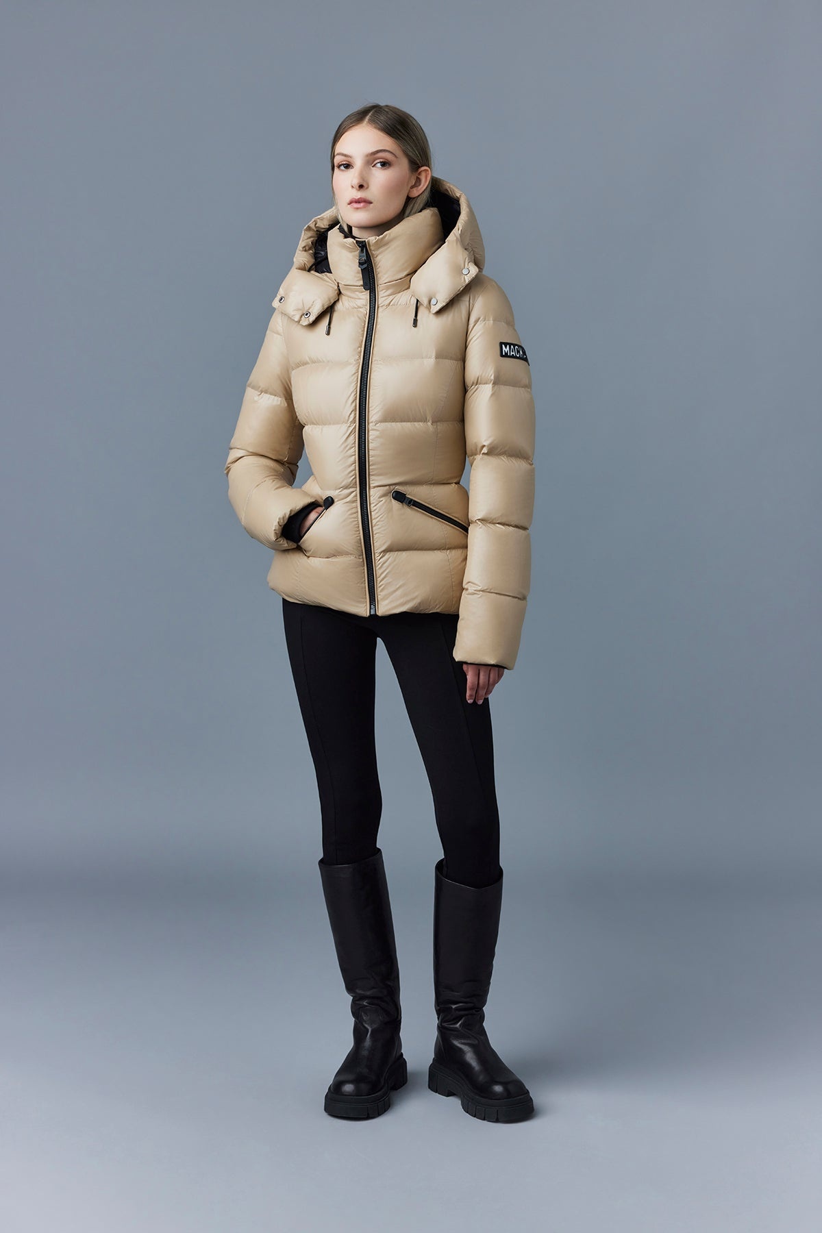 MADALYN lustrous light down jacket with hood for ladies - 2