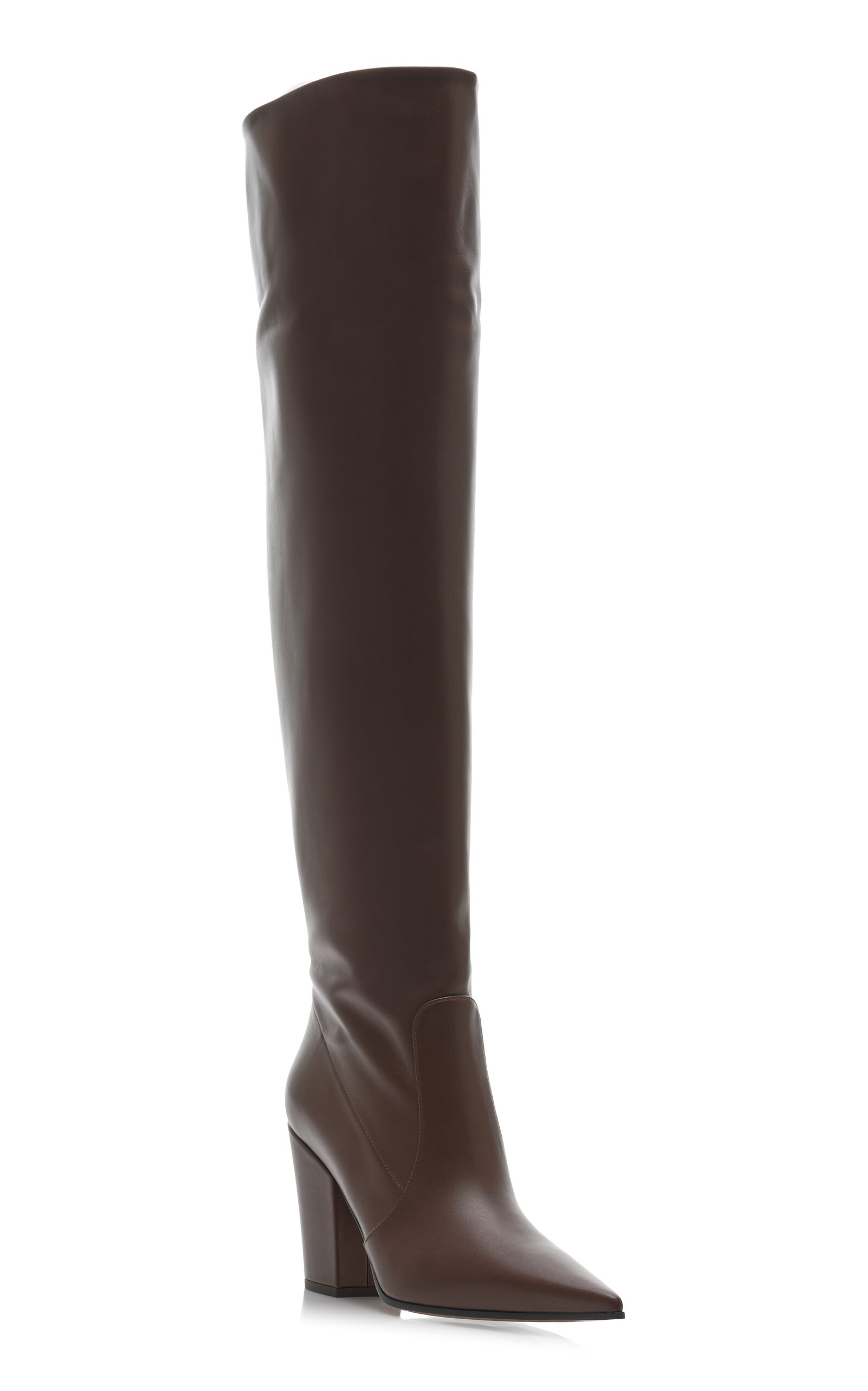 Leather Over-The-Knee Boots brown - 5