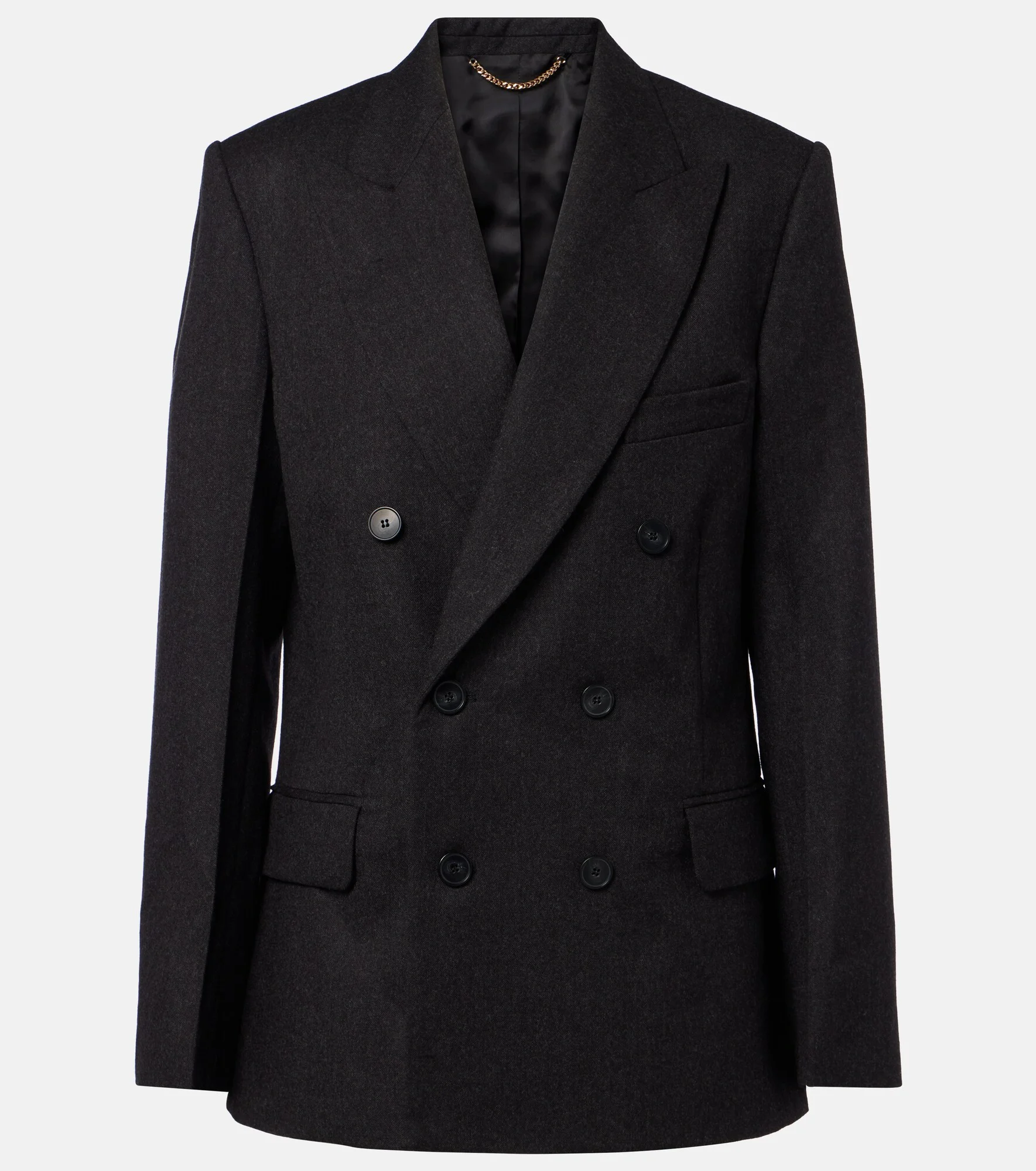 Double-breasted virgin wool blazer - 1