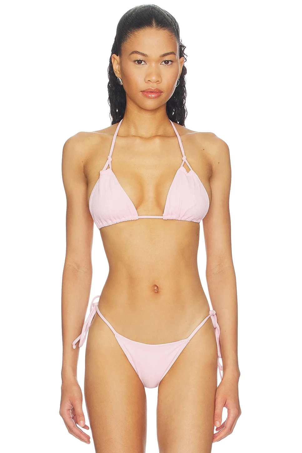 X Paige Lorenze Ari Ribbed Bikini Top - 1