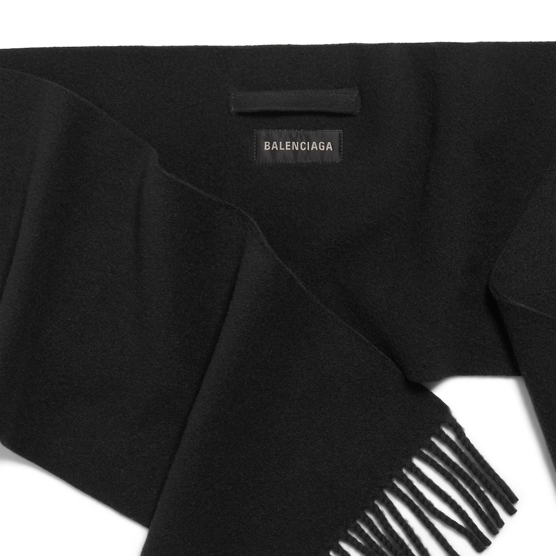 Men's Fringe Scarf in Black - 3
