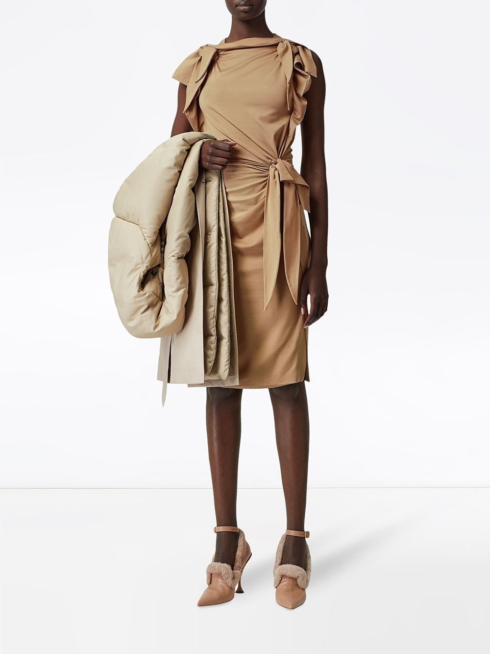 Tie Detail Tri-tone Silk Jersey Dress - 2