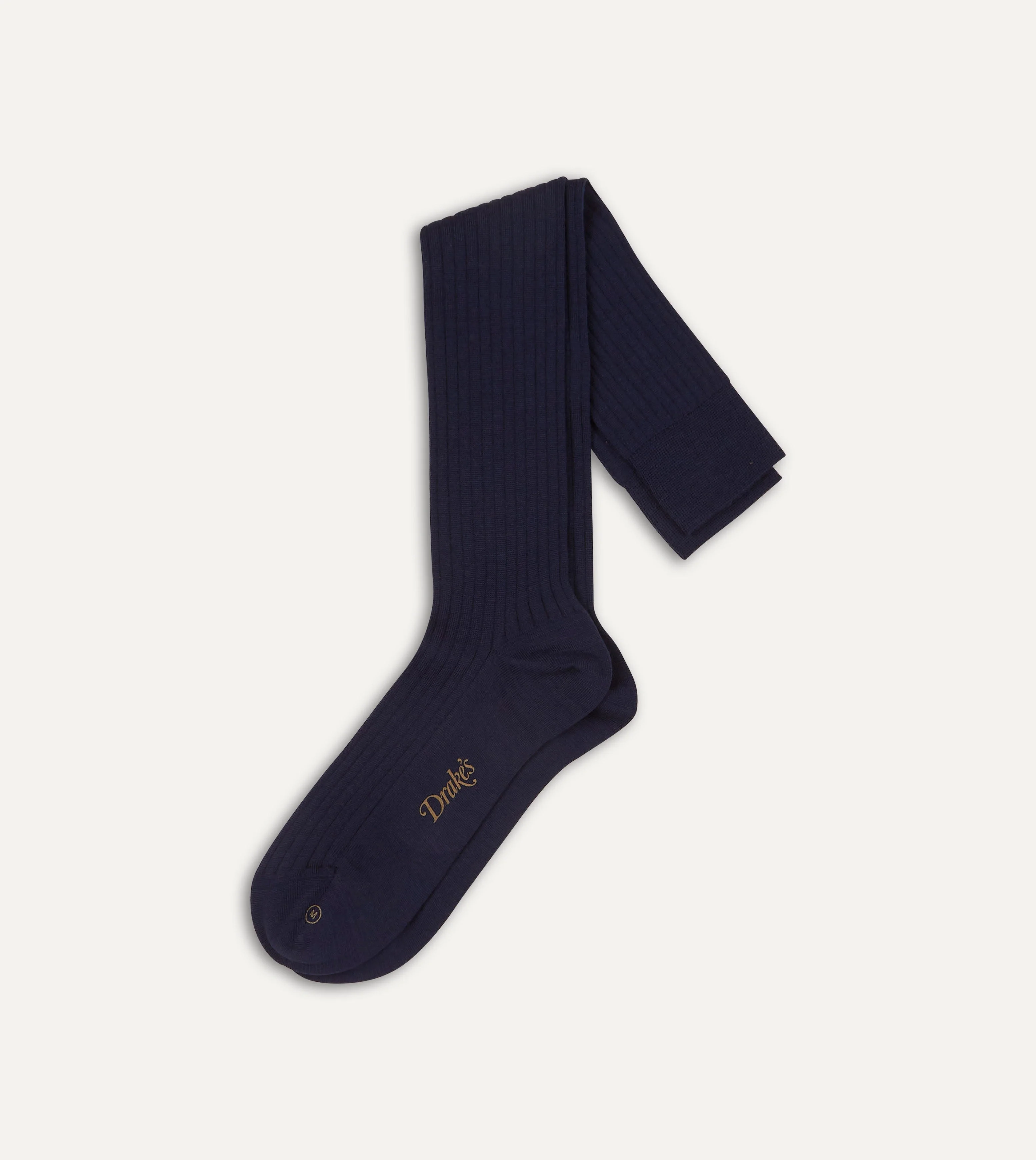 Light Navy Wool Over-the-Calf Socks - 1