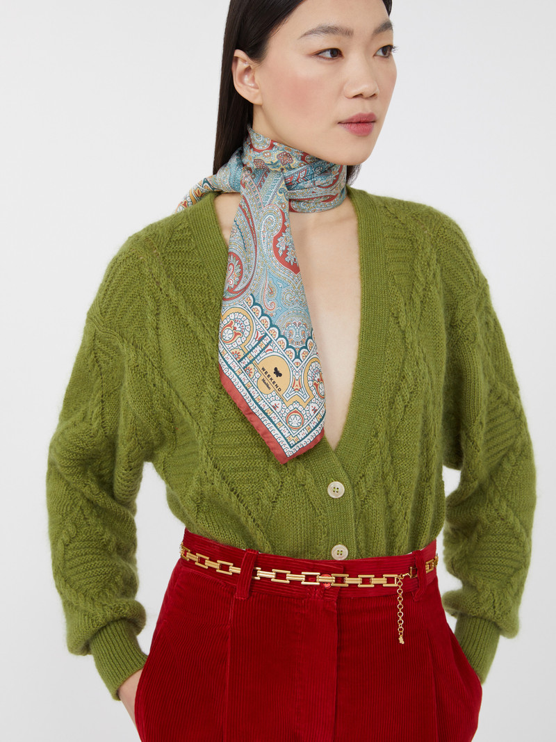 ONESTONEW Printed silk twill scarf 4