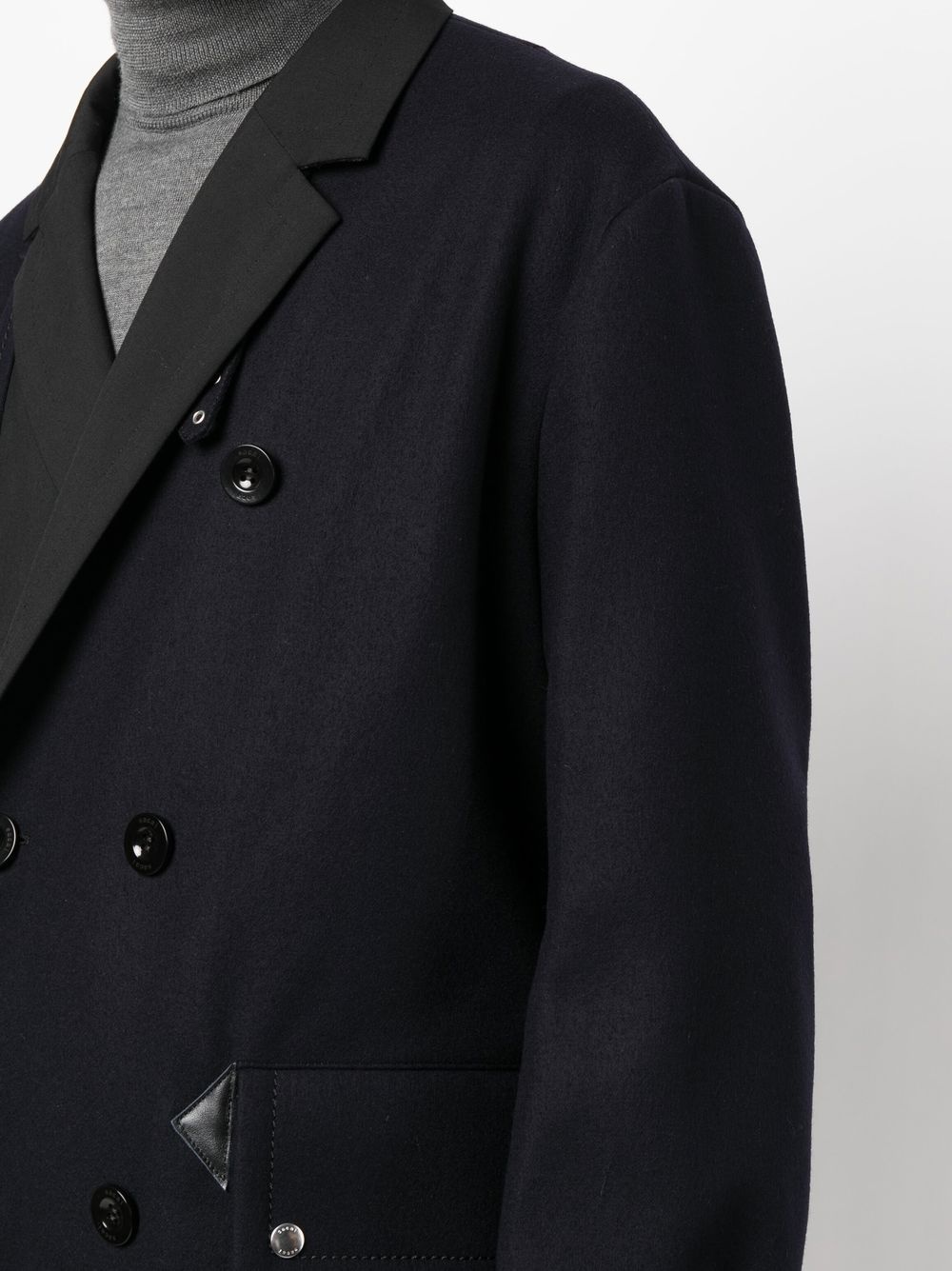 belted double-breasted wool coat - 5