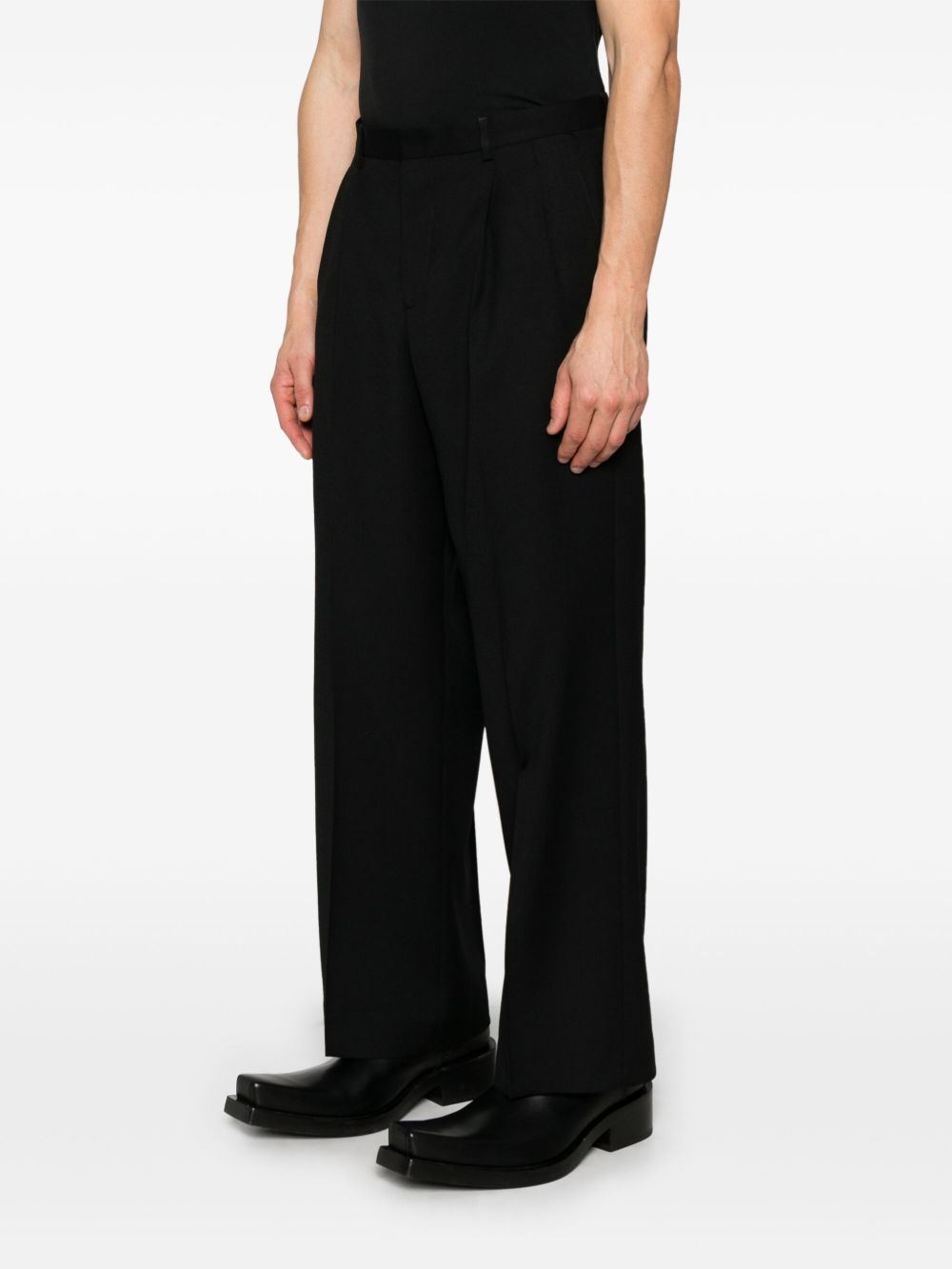 wide-leg pleated trousers - 3