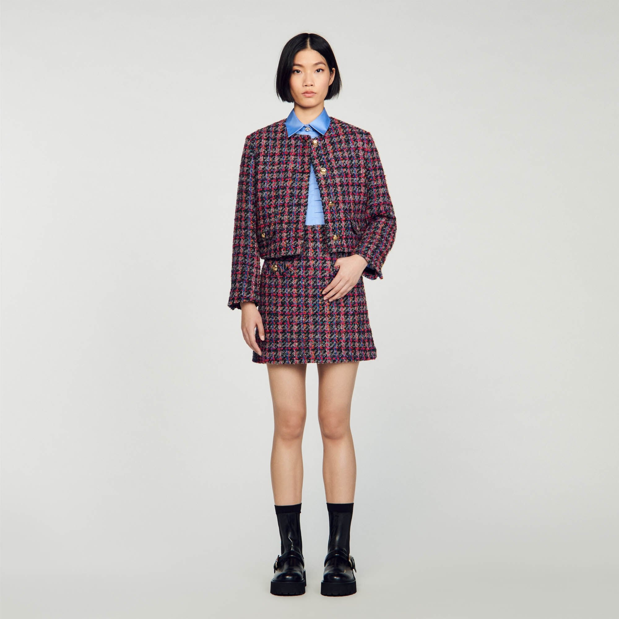 SHORT TWEED SKIRT - 2