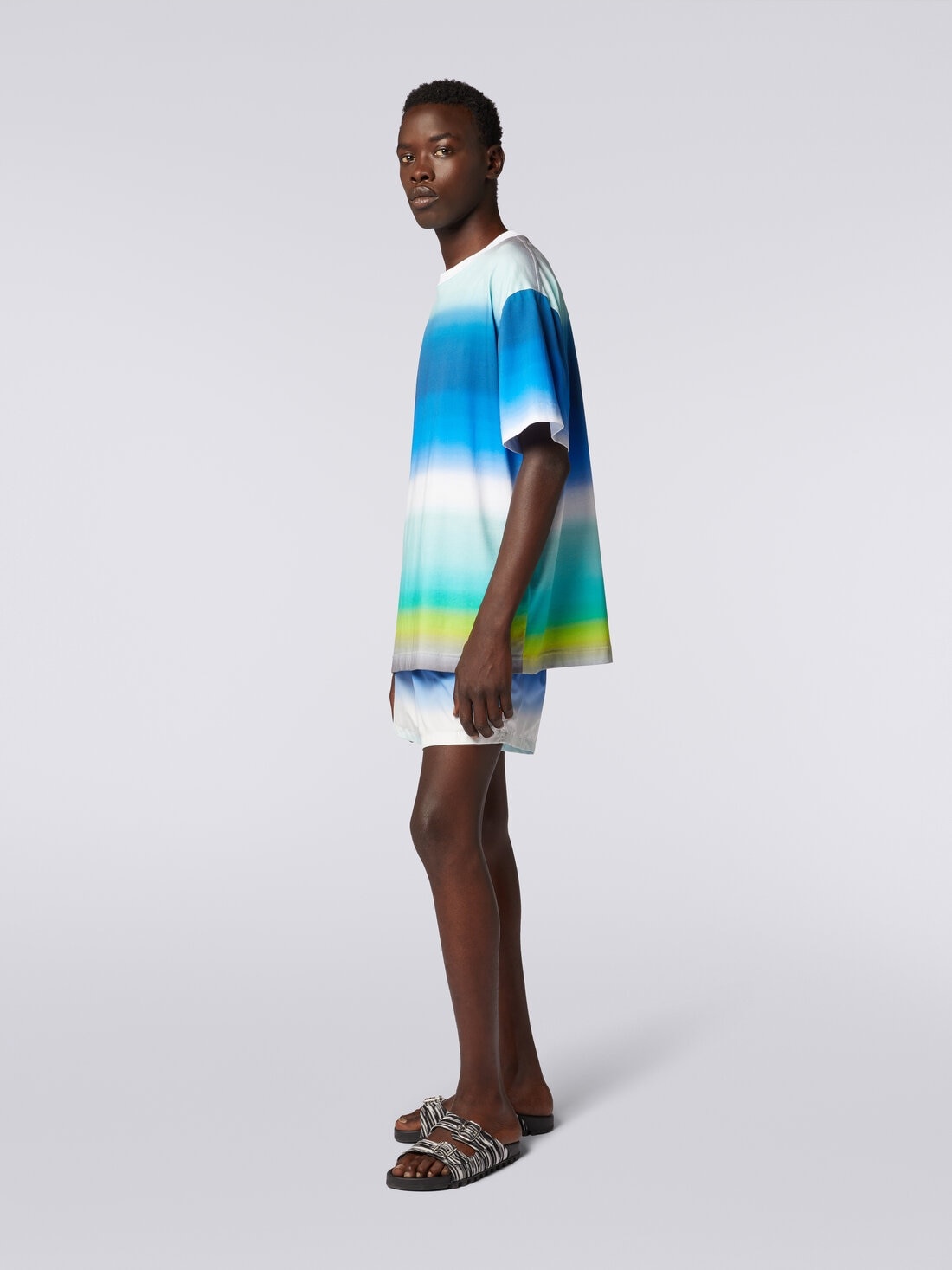 Oversized T-shirt in cotton with dégradé print - 3