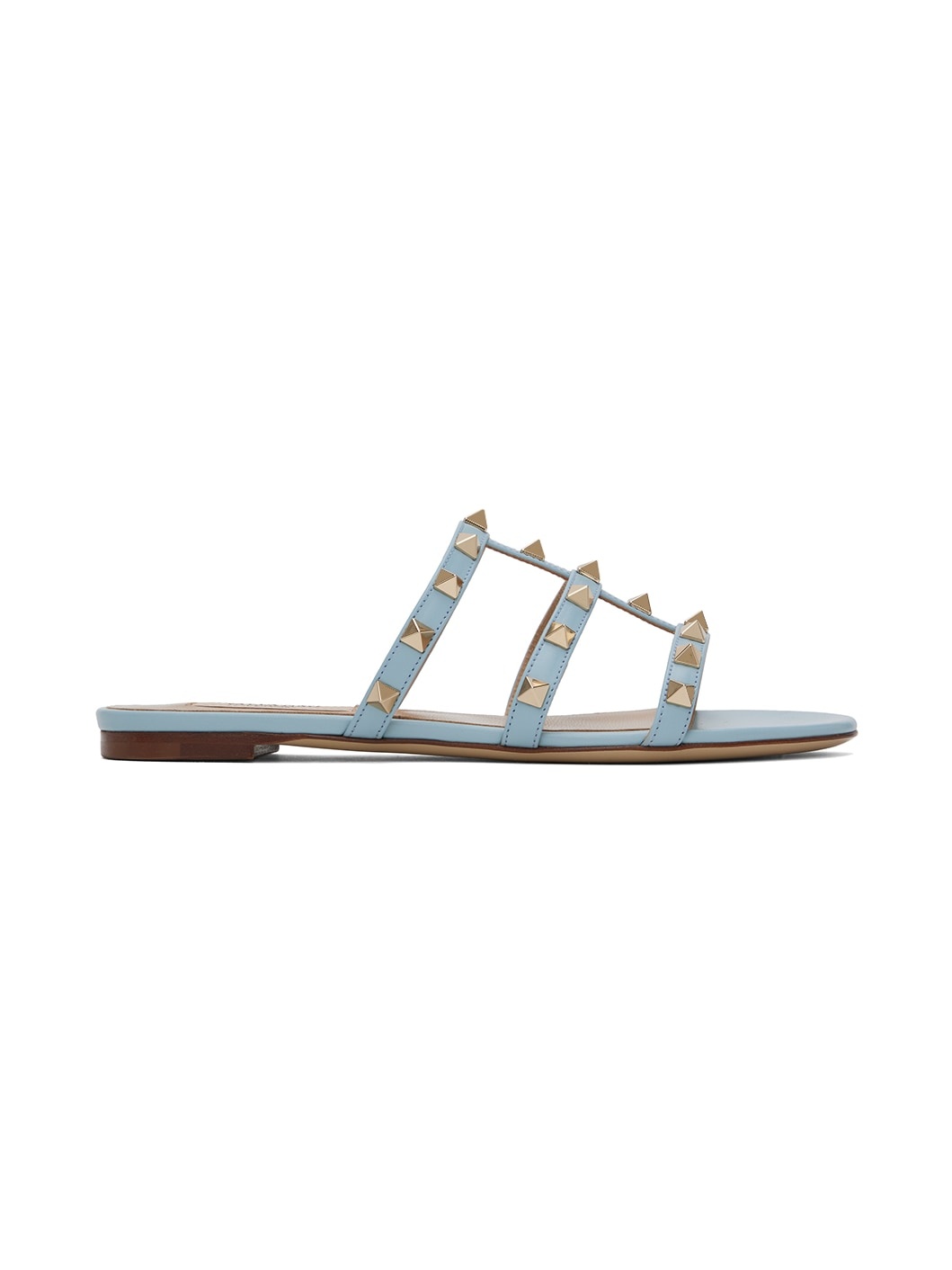 Blue Rockstud Flat Sandals - 1
