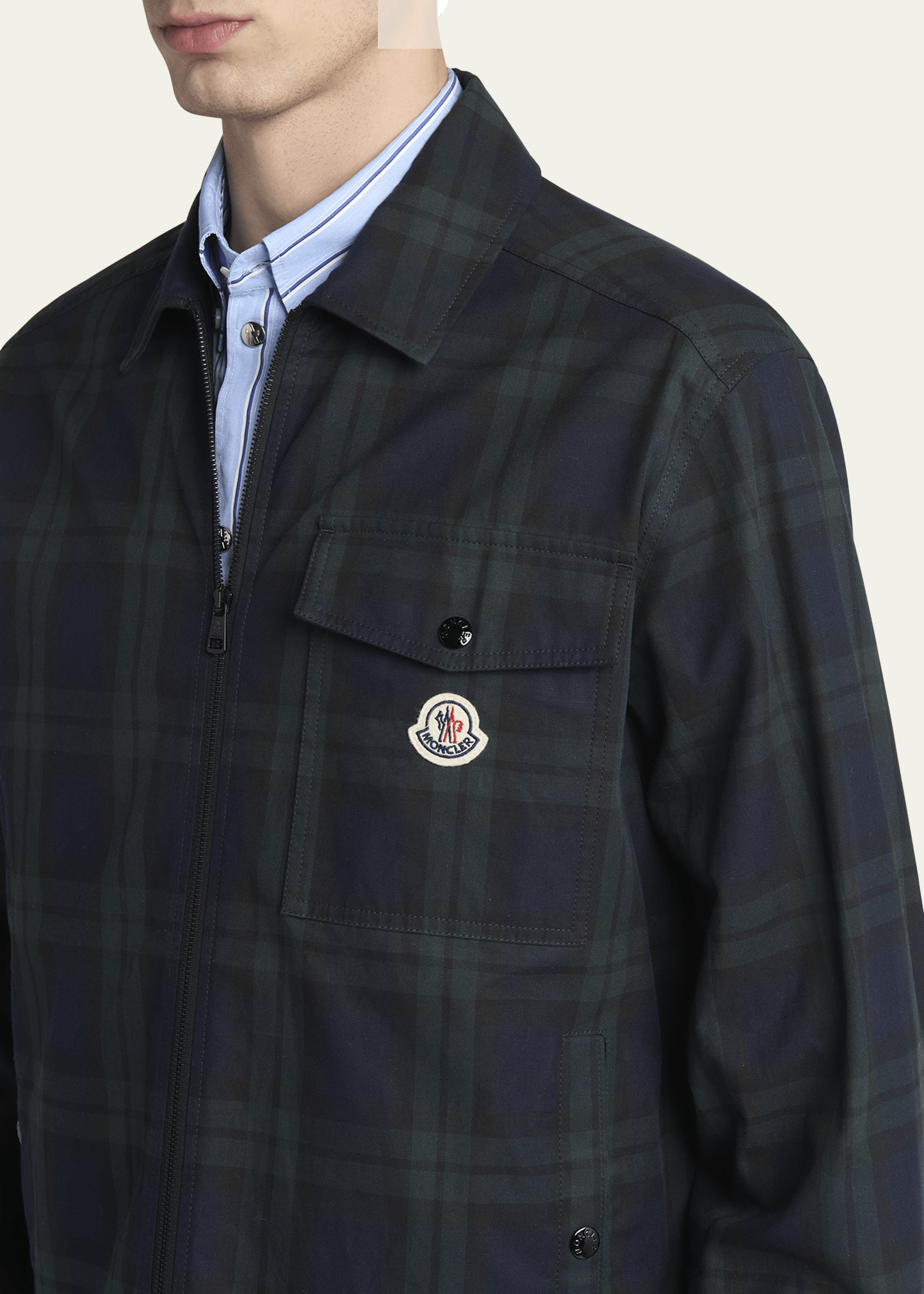 Men's Plaid Full-Zip Shirt Jacket - 5