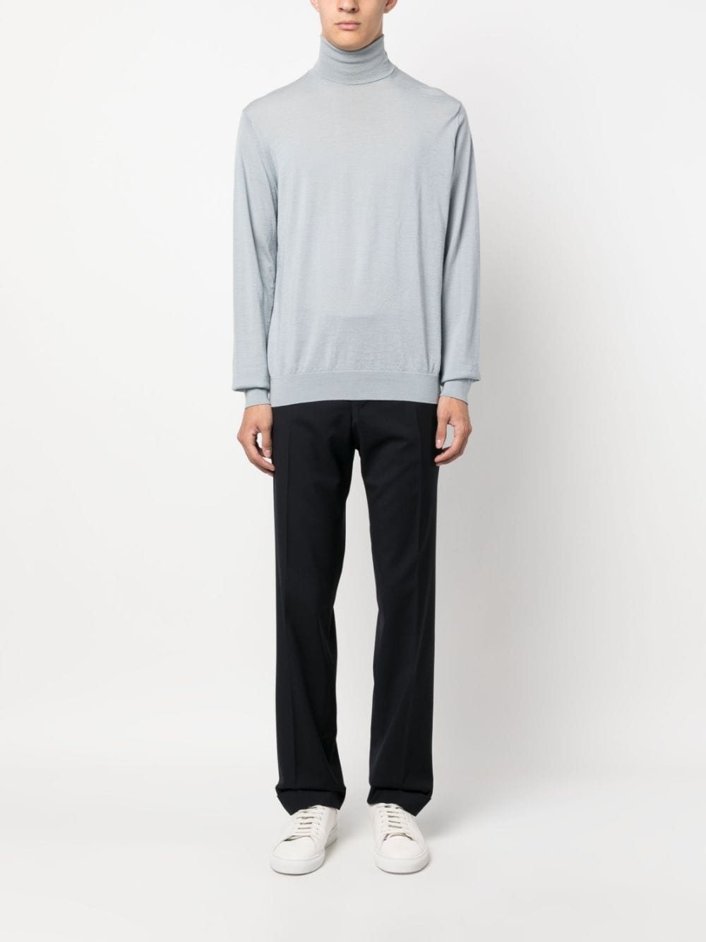 straight-leg wool tailored trousers - 2