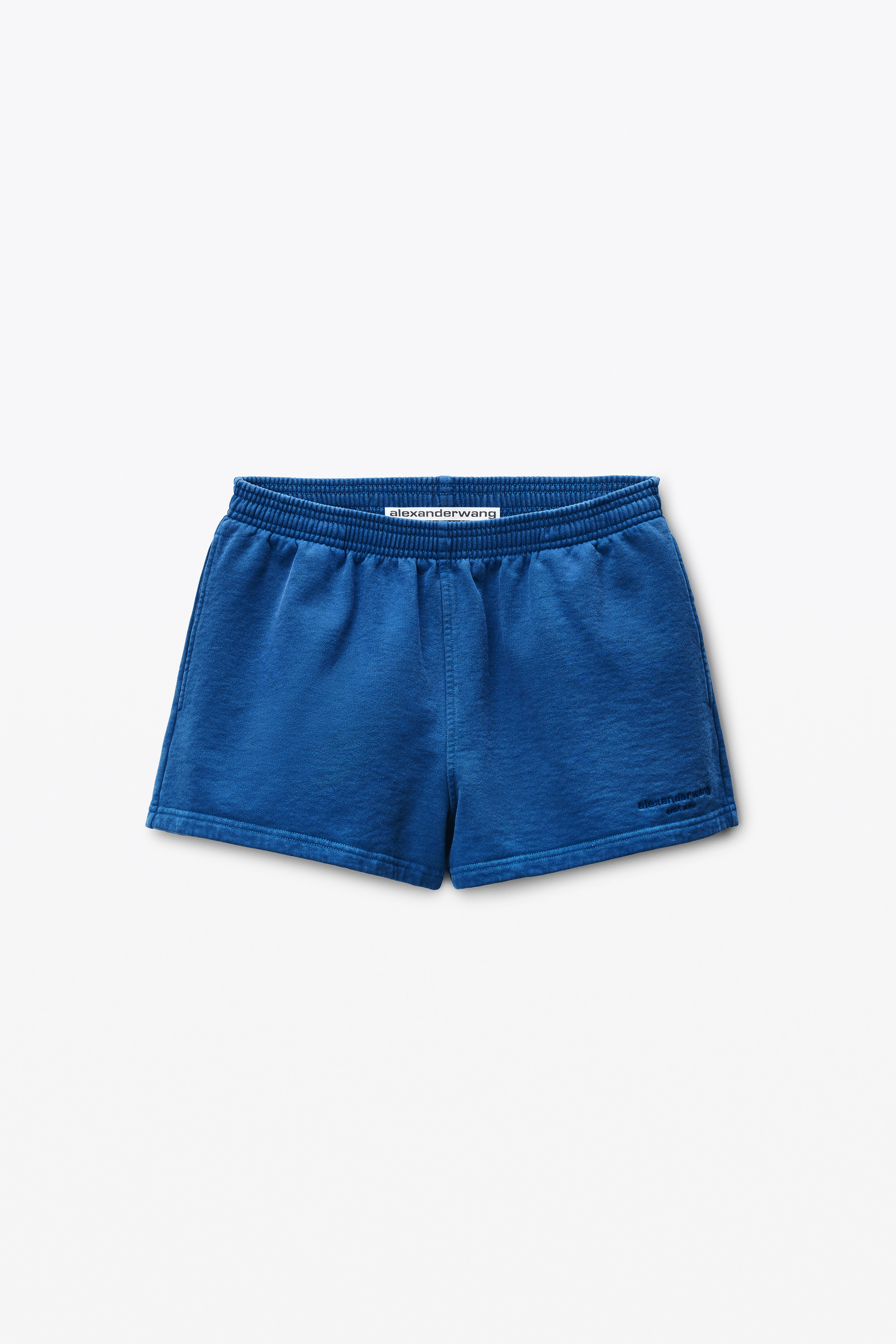 Blue Cotton-Terry Running Shorts - 1